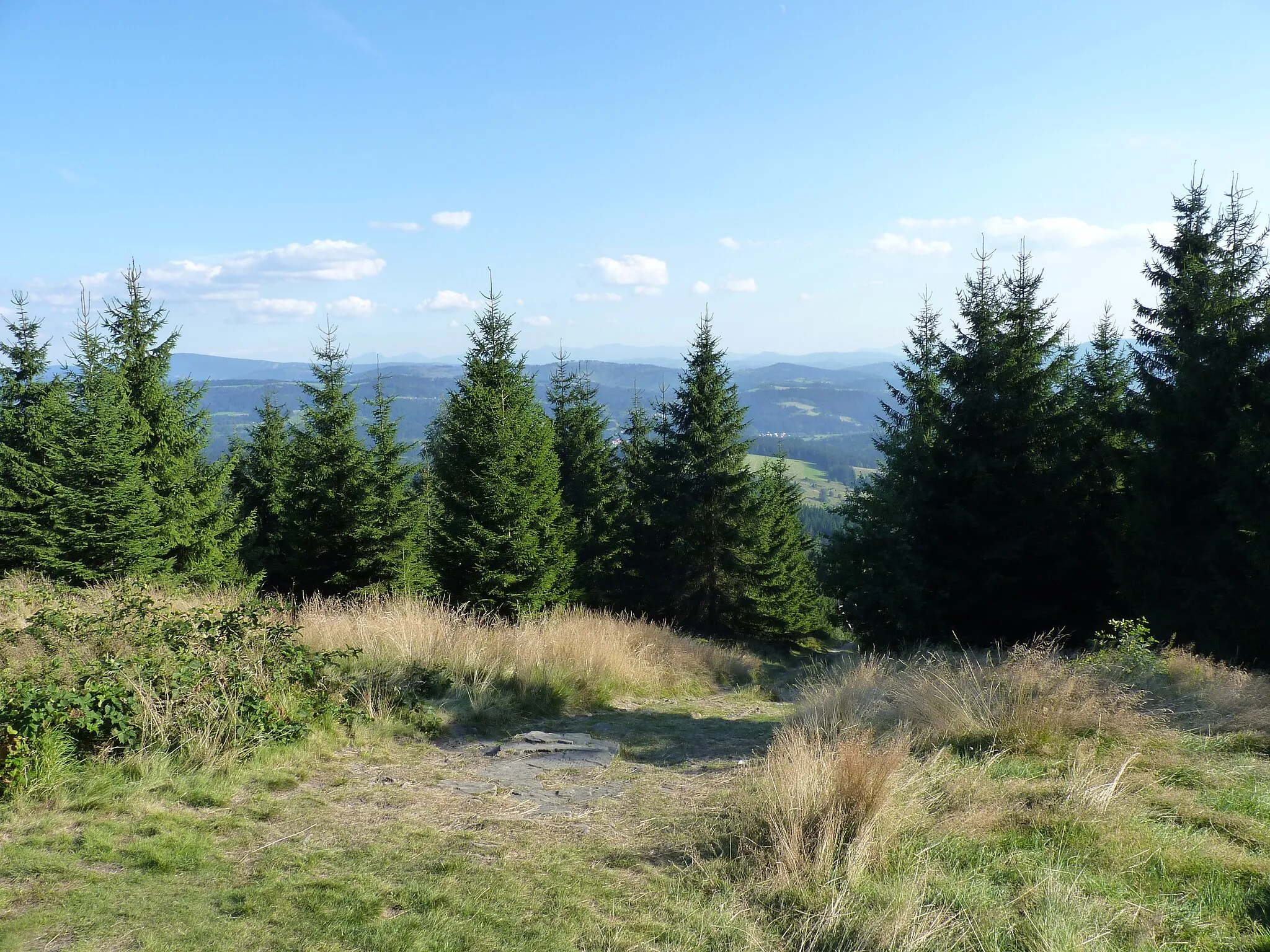 Photo showing: Gírová, the top. Silesian Beskids, Moravian-Silesian Region, Czech Republic