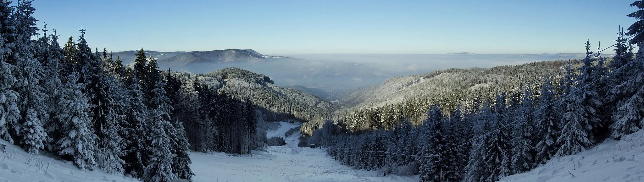 Photo showing: Moravian-Silesian Beskids in the Czech Republic in winter