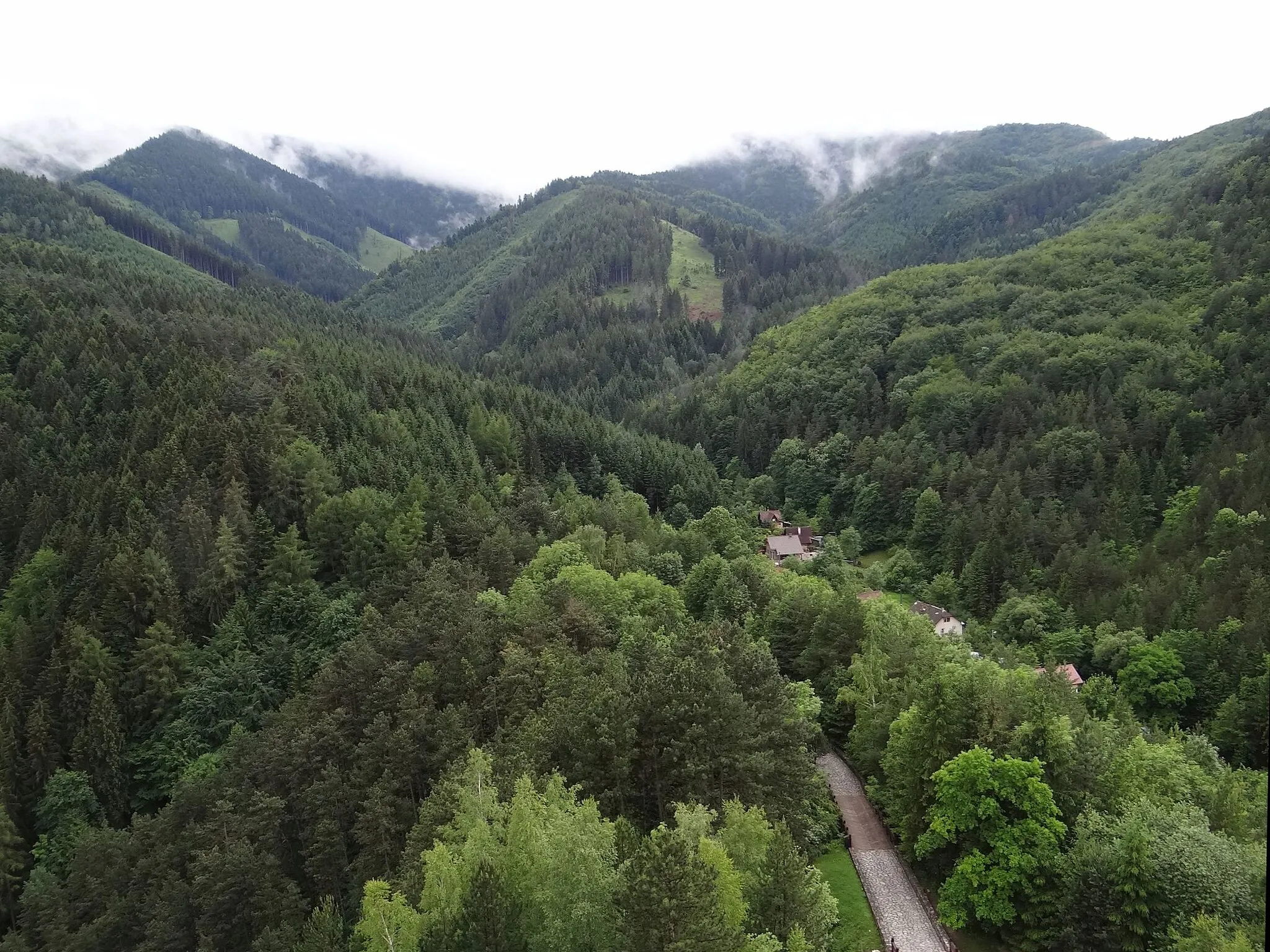 Photo showing: Javorina. View from Hrad Strečno