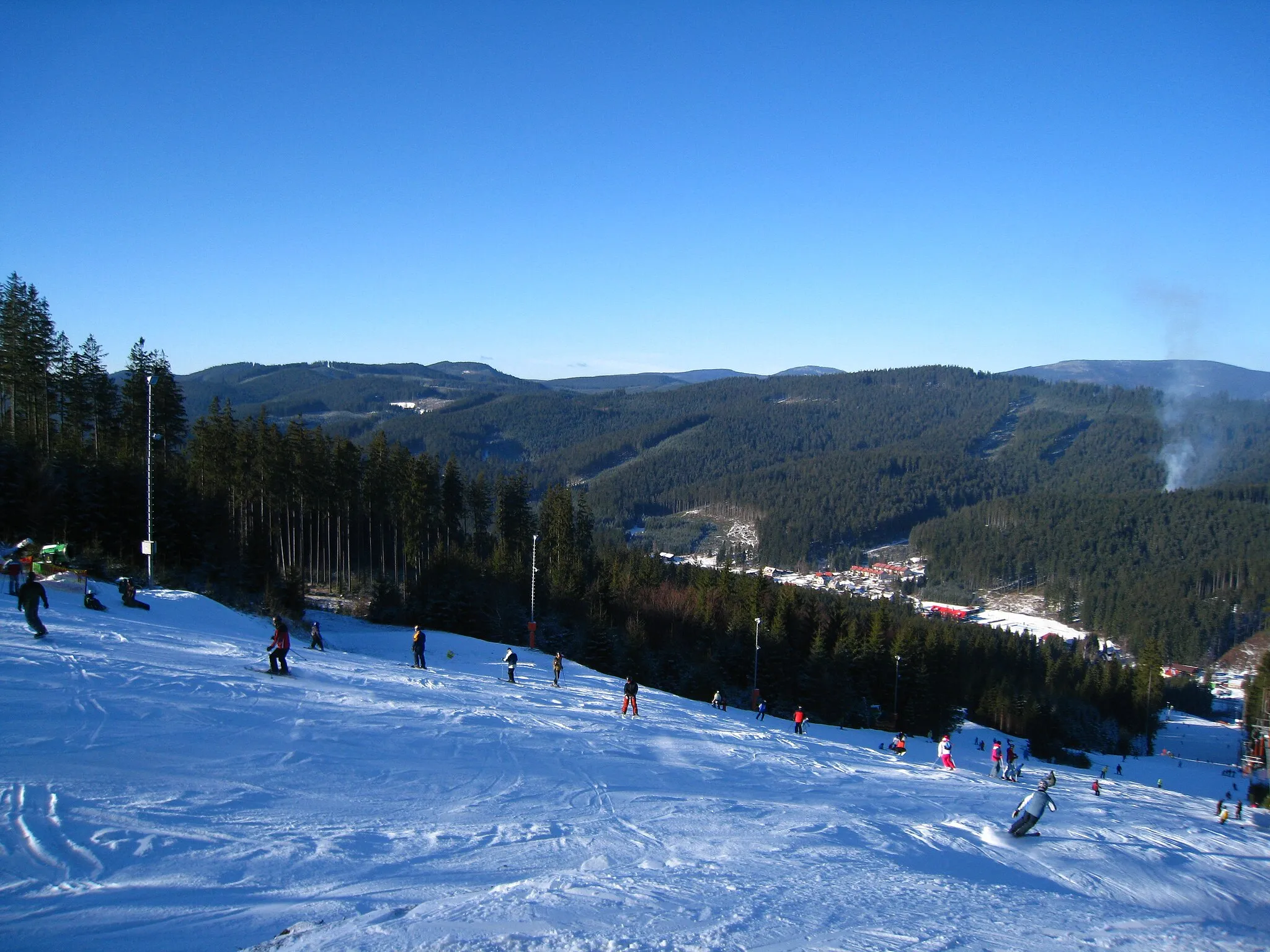 Photo showing: View on ski slope in Bila Ski Resort, Bila, Czech Republic