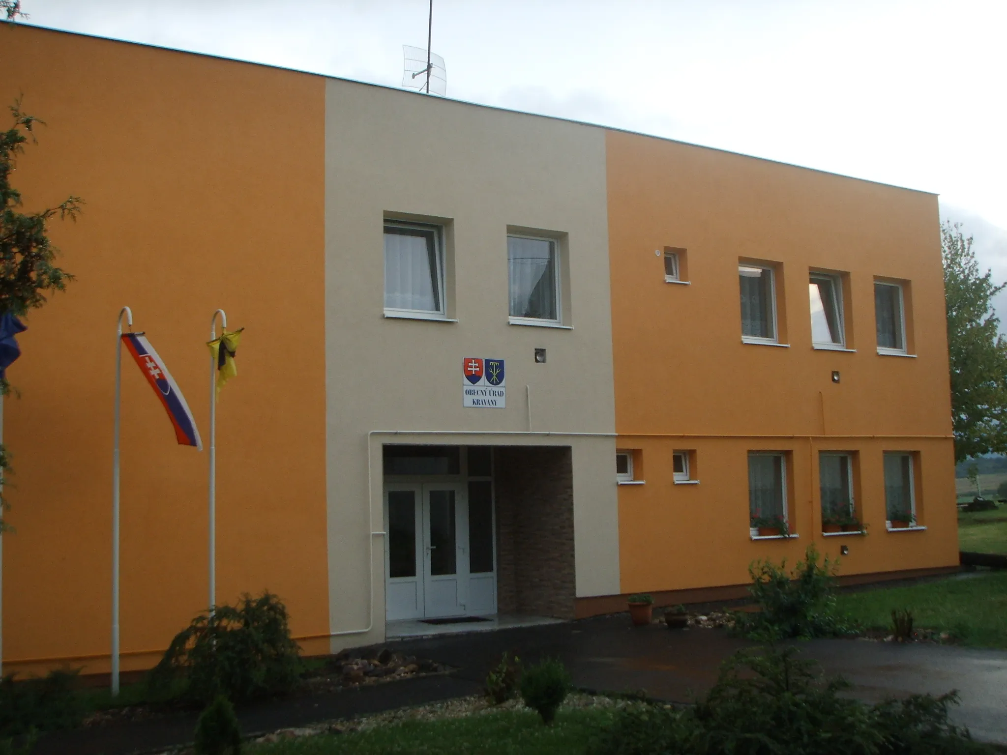 Photo showing: Municipal office in Kravany, Trebišov District, Slovakia