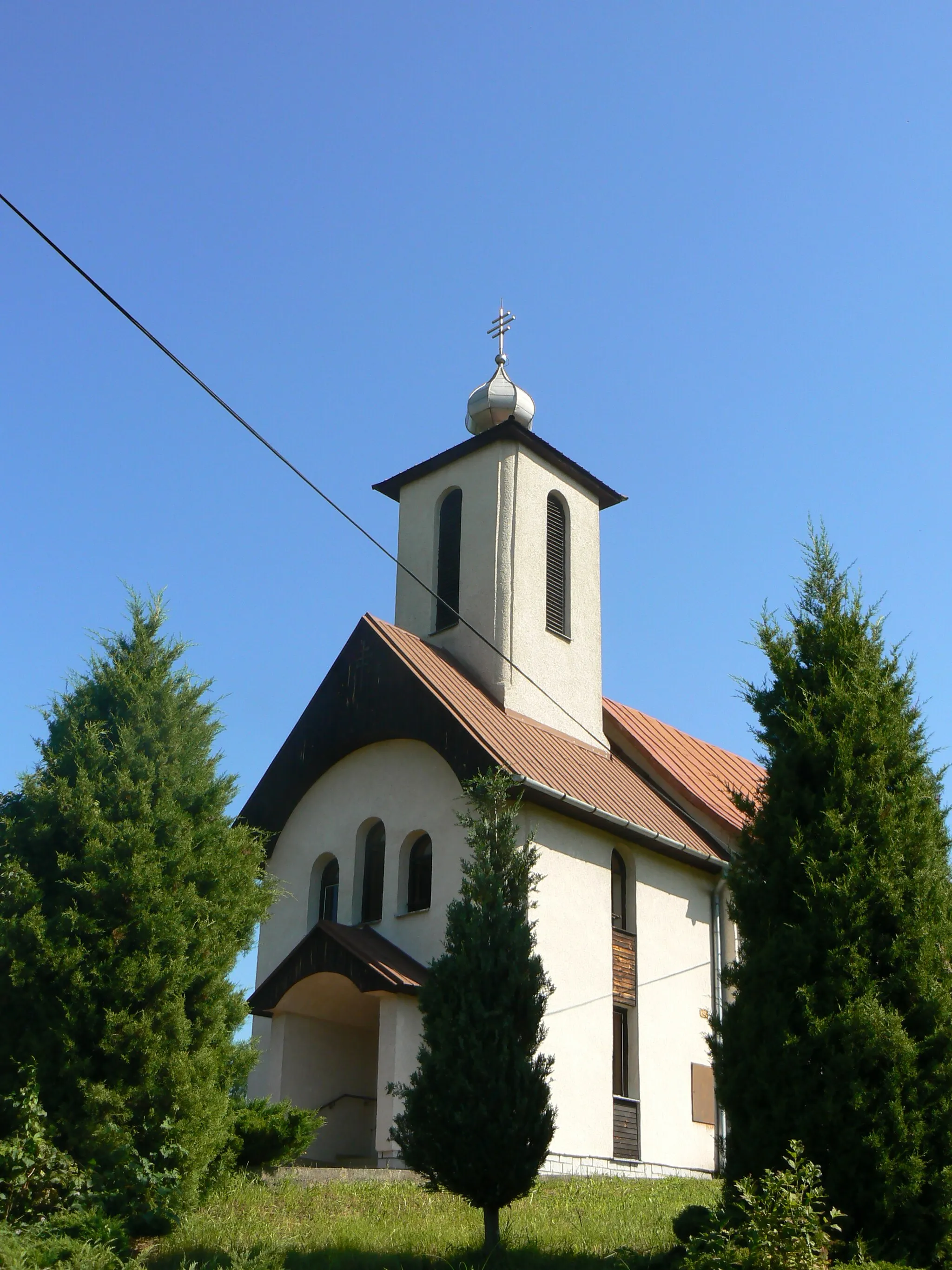 Photo showing: Greek Catholic church, Vyšný Kazimír, Slovakia.