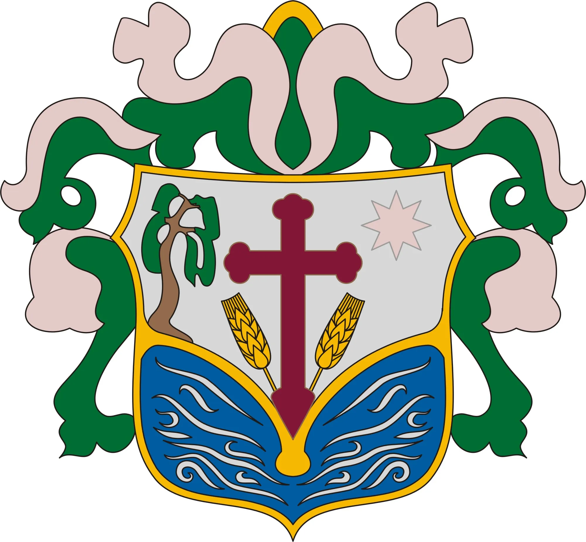 Photo showing: Coat of arms of Tiszacsermely, Hungary