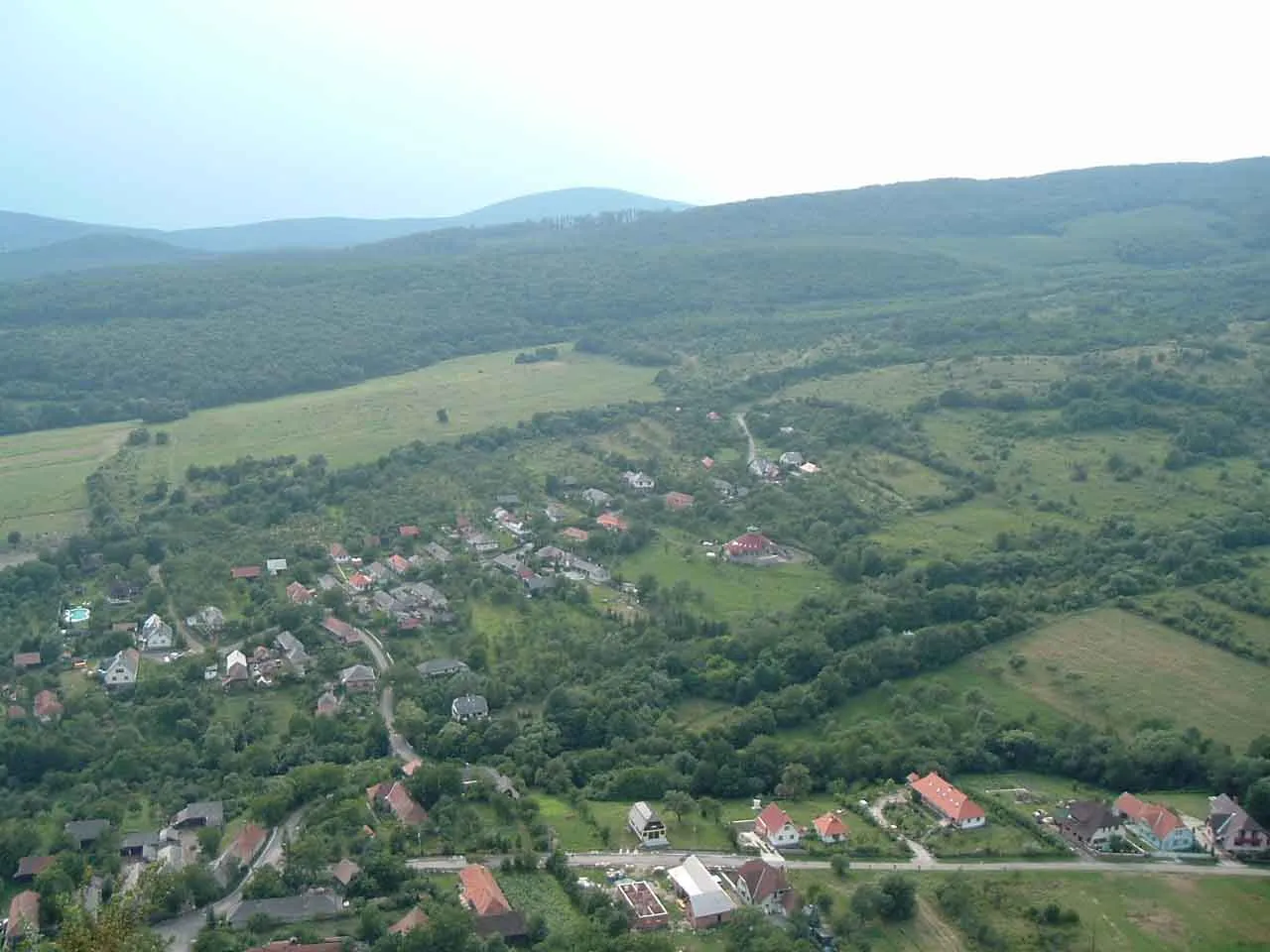 Photo showing: Füzér, the village from the Castle.