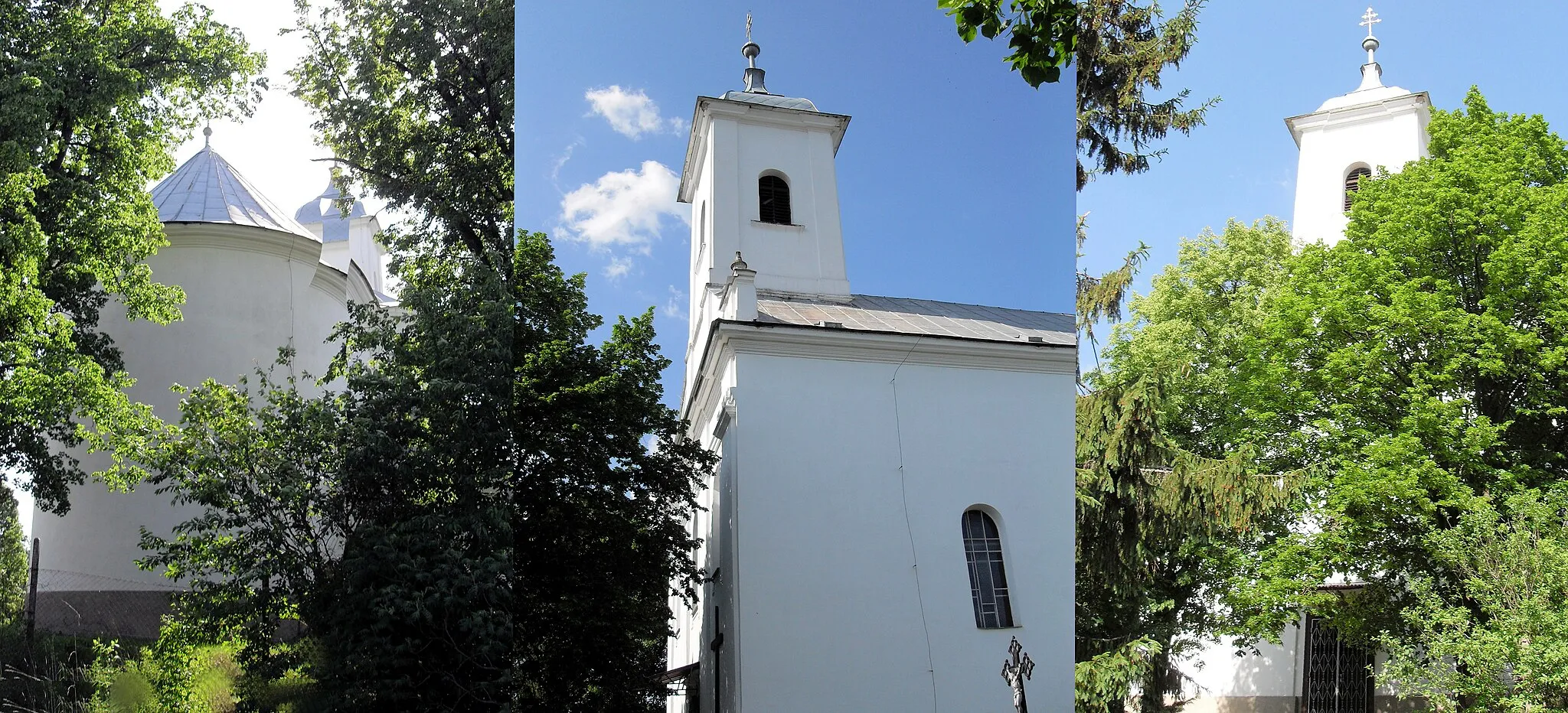 Photo showing: Farský kostol sv. apoštolov Petra a Pavla v Debraď (3 obrázky): Východná strana - veža - západná strana