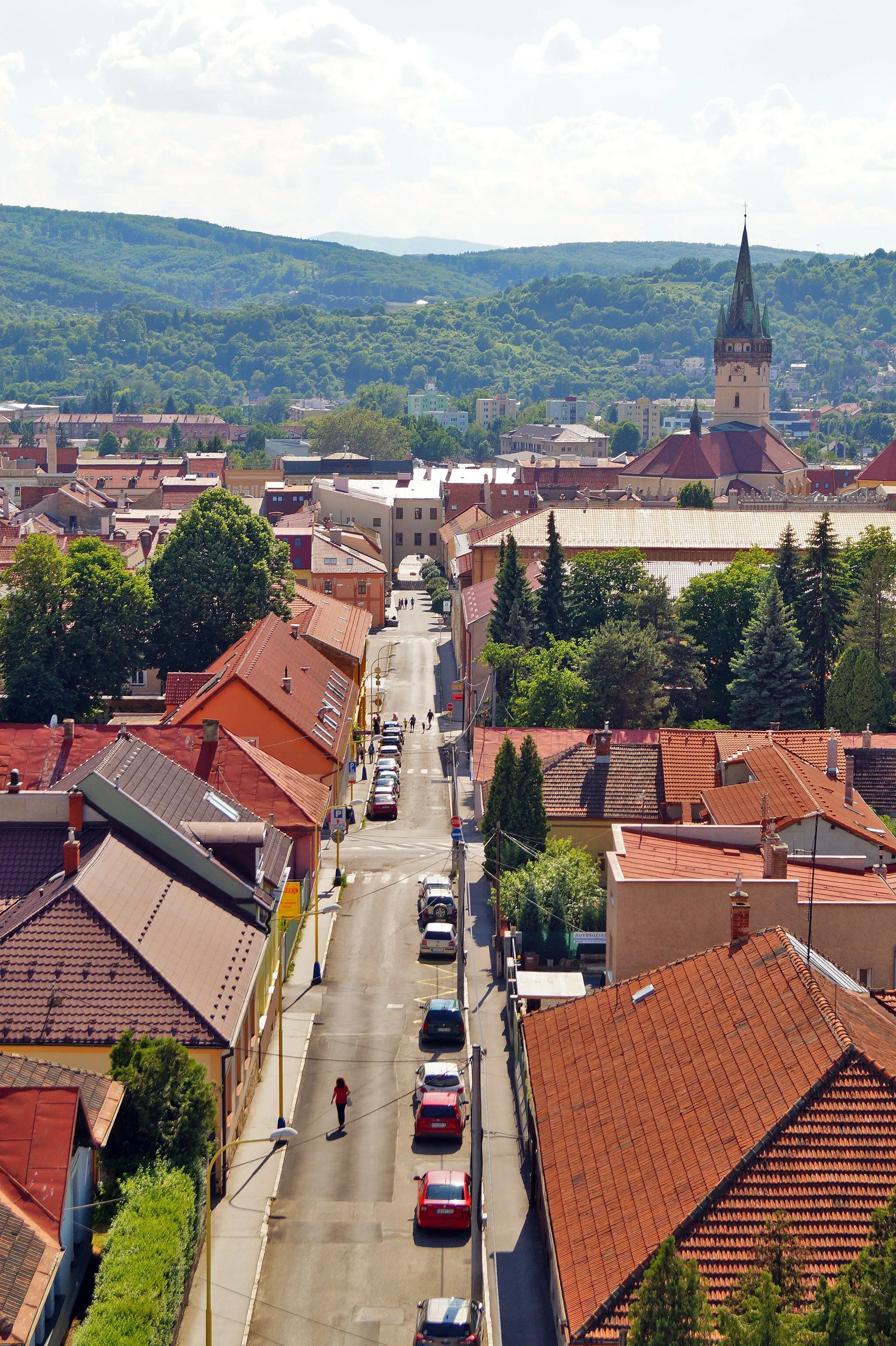 Photo showing: Výhľad z Vodárenskej veže v Prešove na historické centrum mesta.