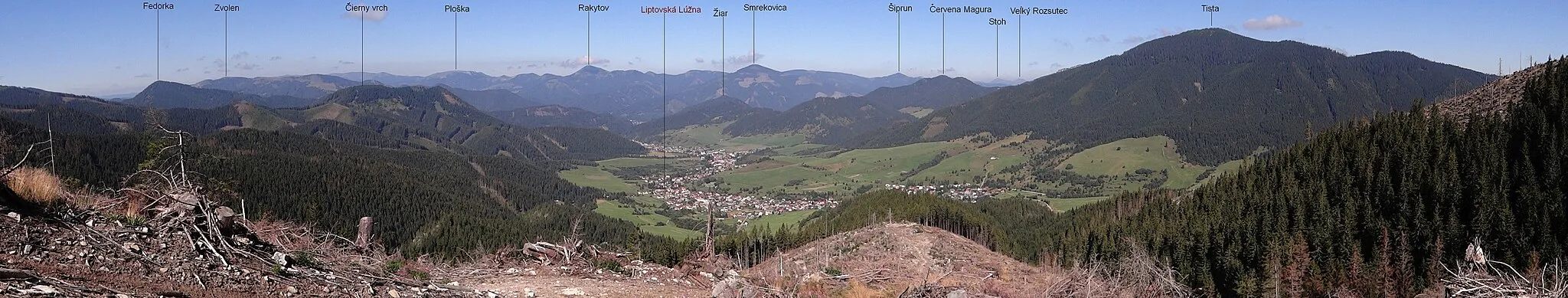 Photo showing: Panoramic of Liptovská Lúžna