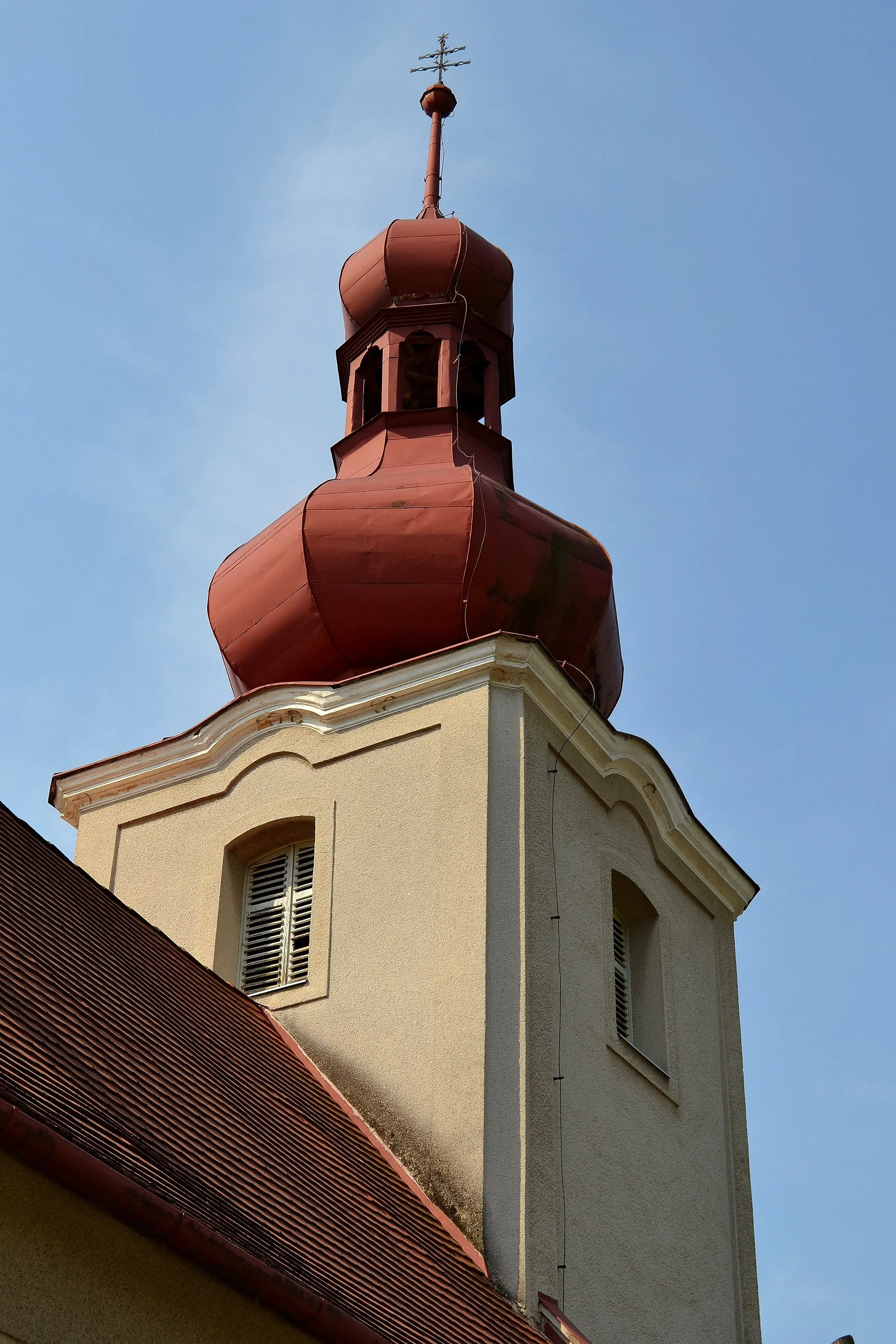 Photo showing: Hradište pod Vrátnom (okr. Senica), Kostol svätého Martina; detail veže