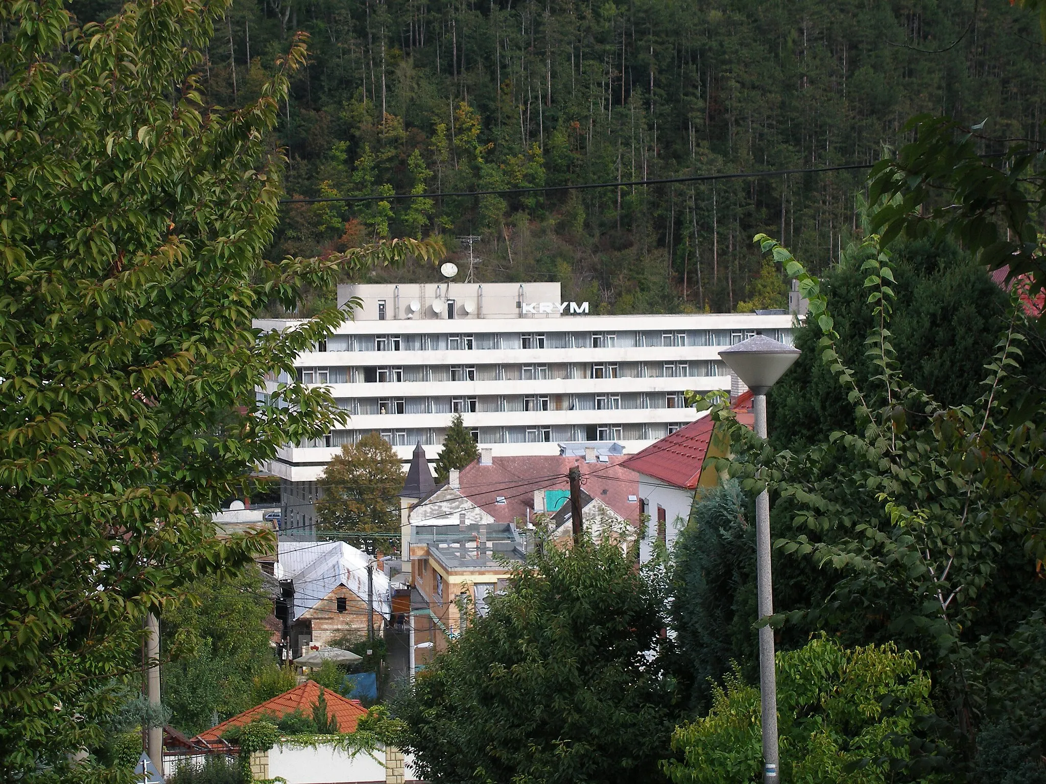 Photo showing: Lázeňský hotel Krym pohledem z Bagárovy ulice v Trenčianských Teplicích.
