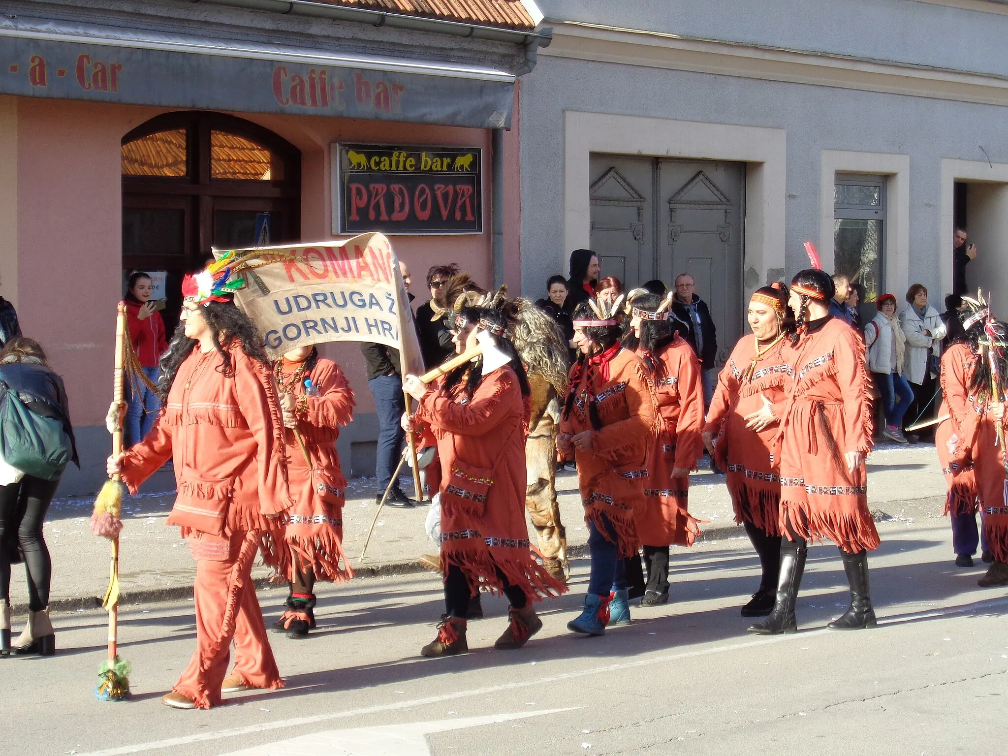 Photo showing: Medjimurje Carnival 2019 (Croatia) - "Comanches" from Gornji Hrašćan village, Nedelišće Municipality