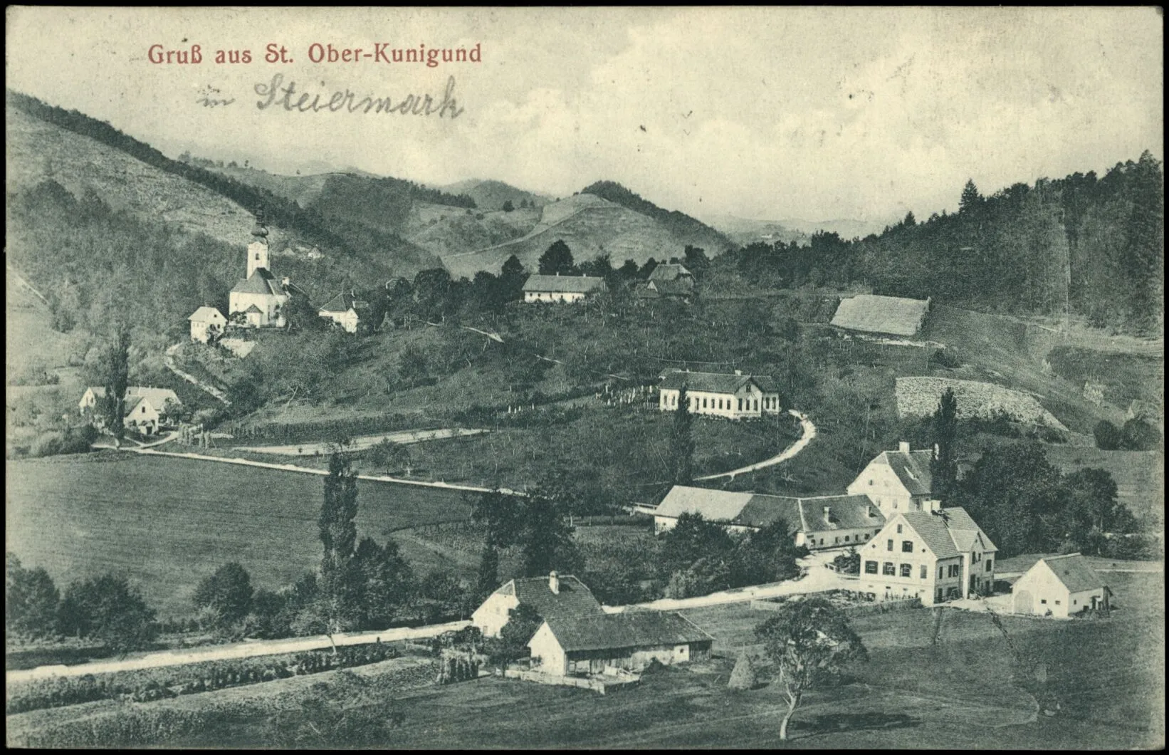 Photo showing: Postcard of Zgornja Kungota.