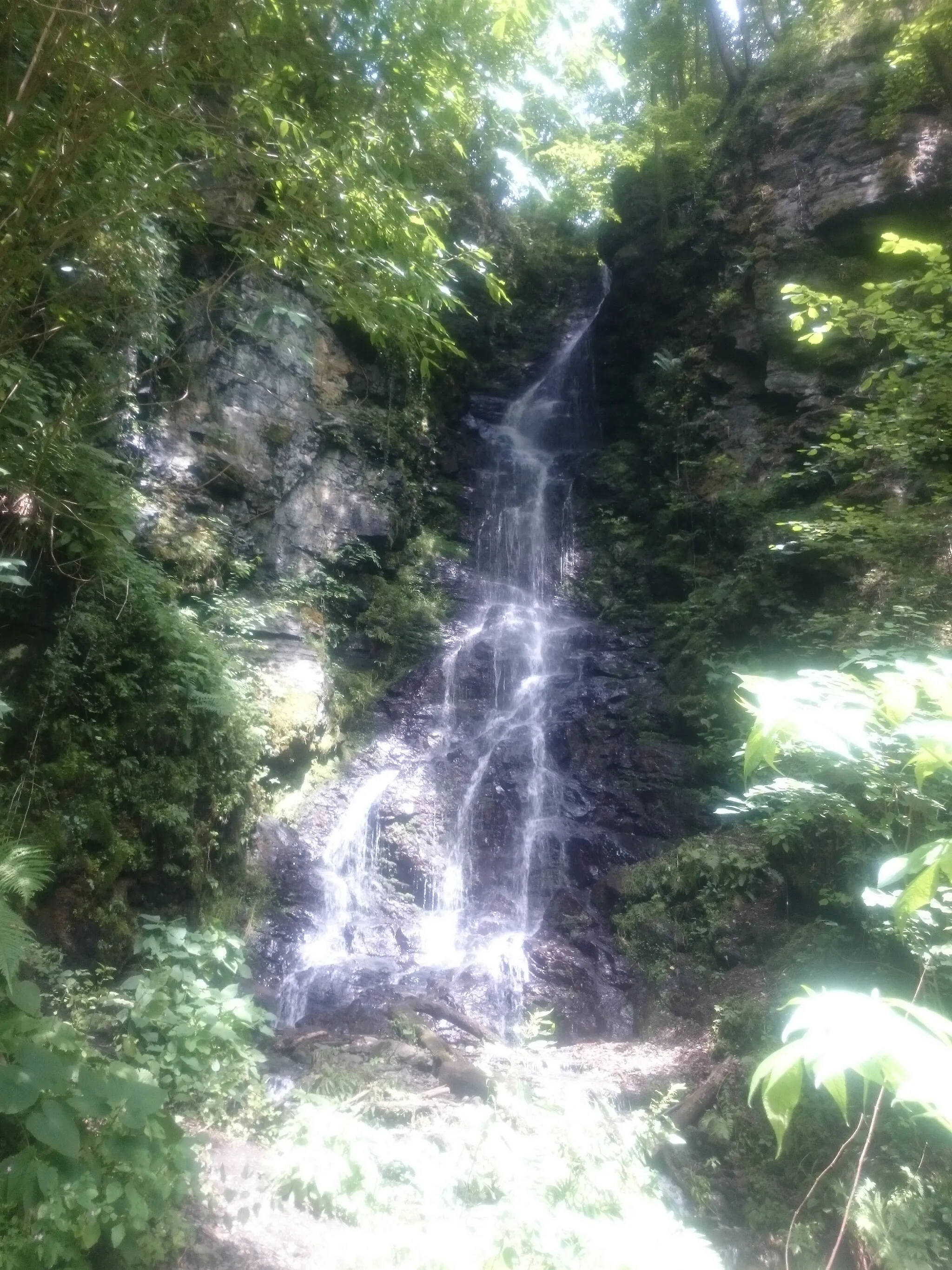Photo showing: Sedelnik's waterfall (sl:Sedelnikov slap, height: 23 m) in the Mučka Bistrica Valley, municipality of Muta, Slovenia