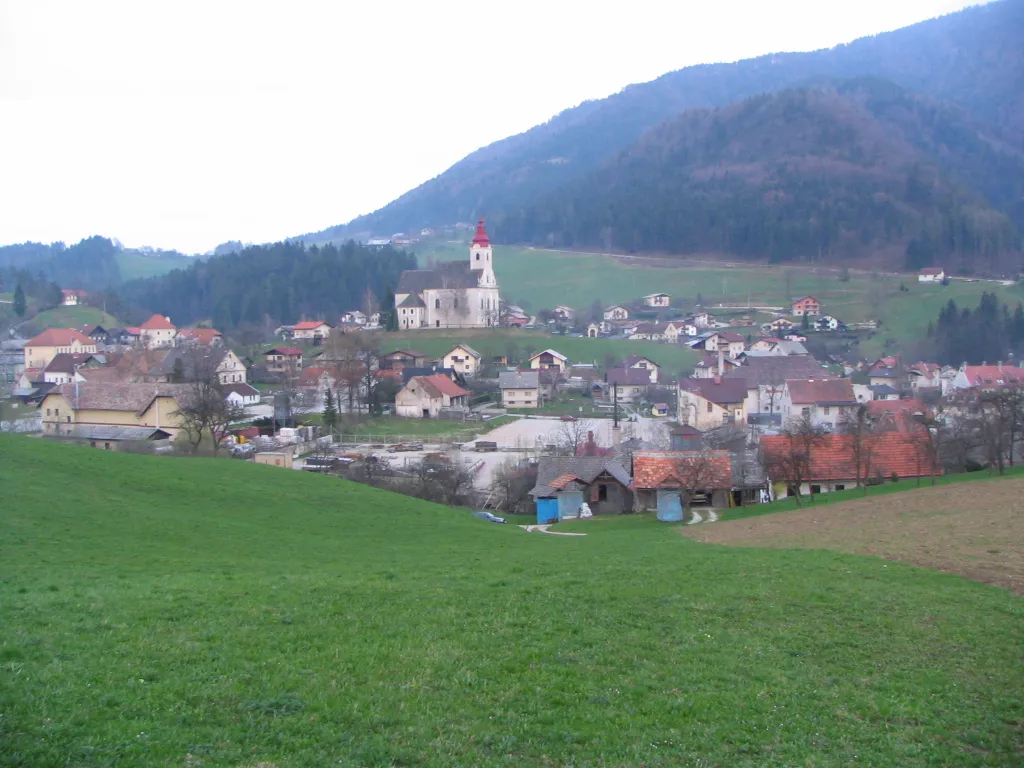 Photo showing: The town of Vitanje, Slovenia, a view from NW