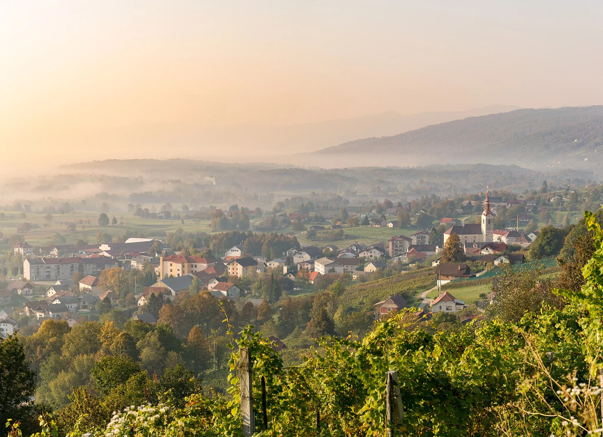 Photo showing: Semič is the third largest settlement and second largest municipality by area in Bela krajina, southeastern Slovenia.