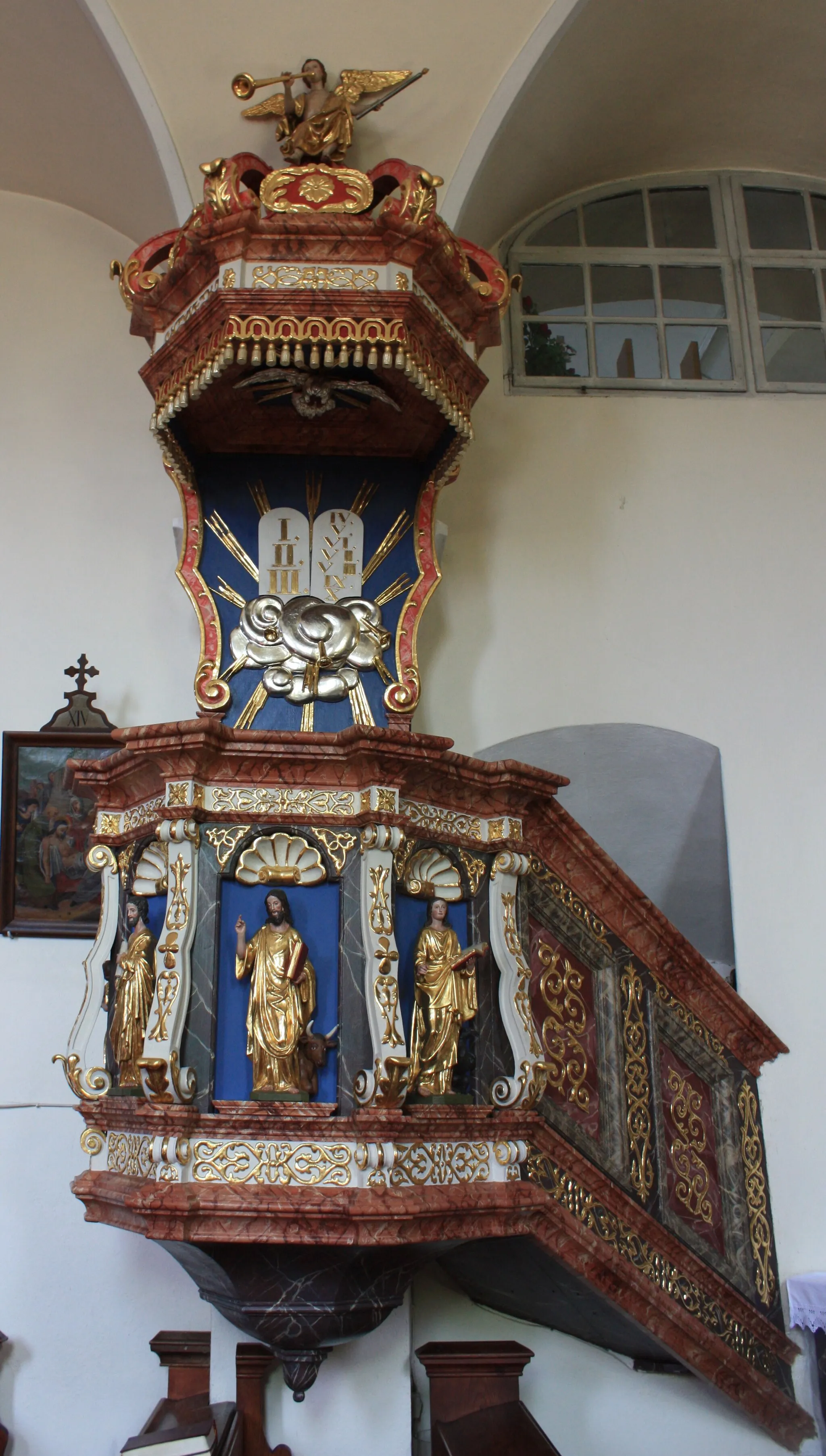 Photo showing: Parish church - Pulpit
Locality: Ettendorf

Community:Lavamünd