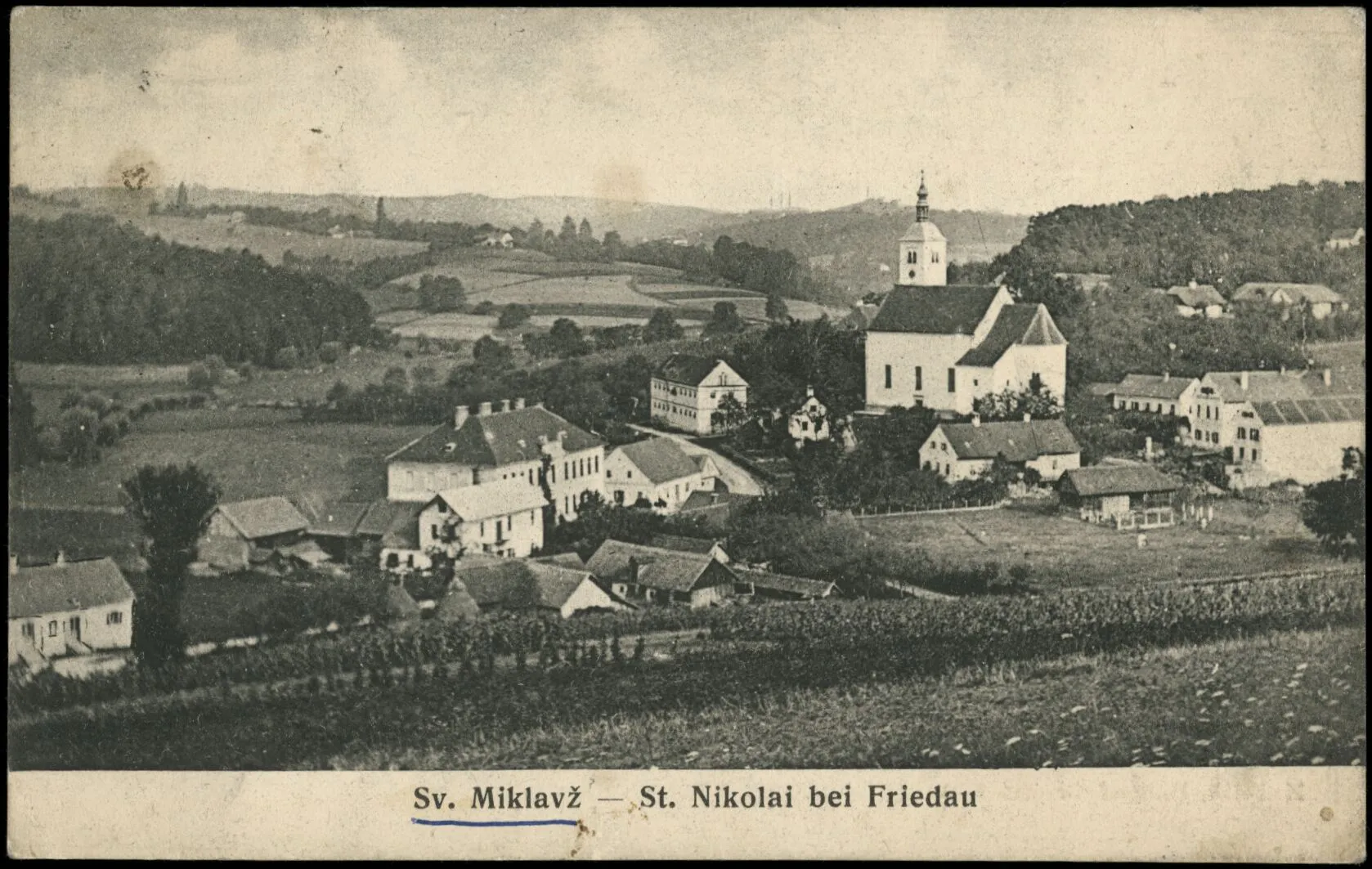 Photo showing: Postcard of Miklavž pri Ormožu.