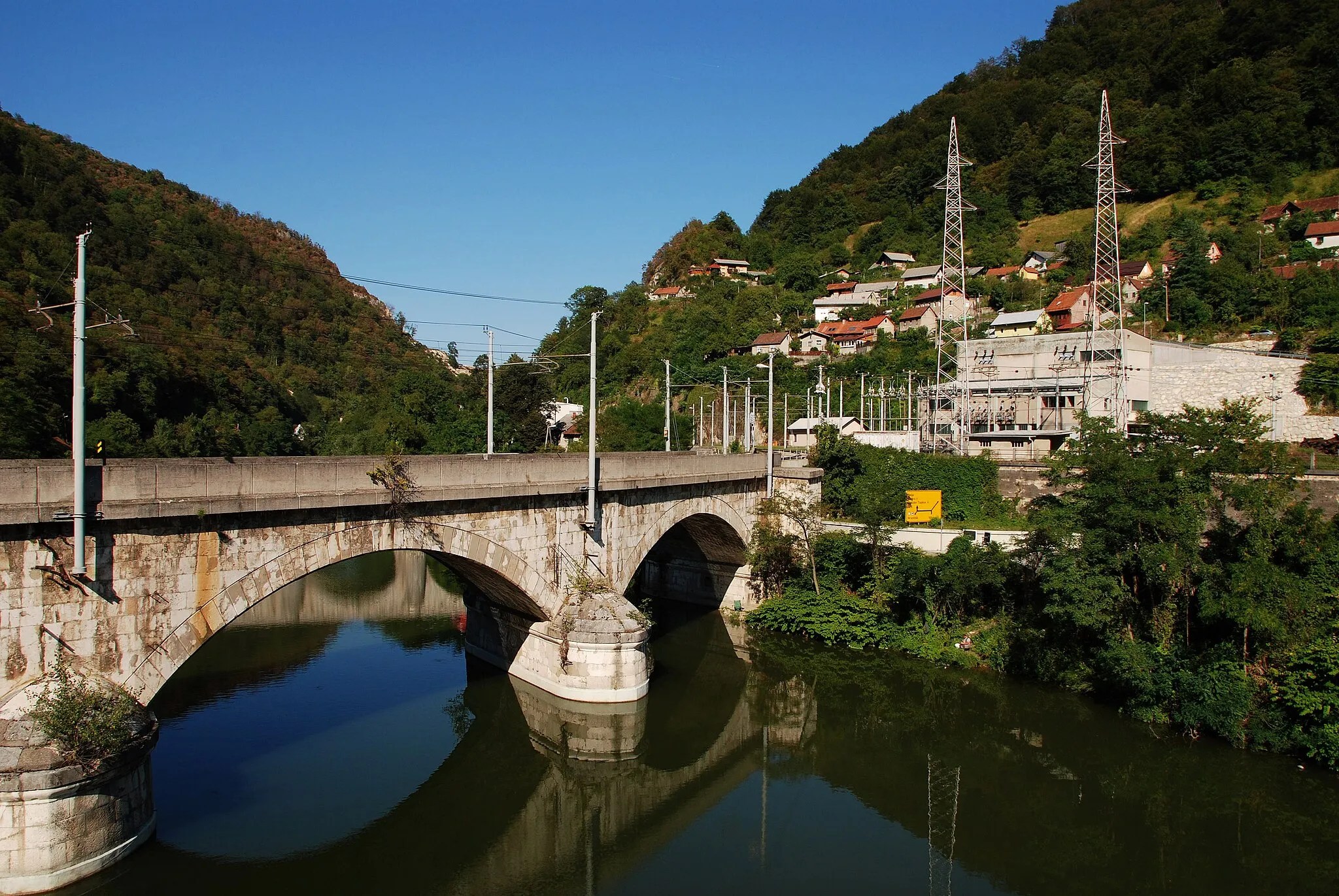 Photo showing: The village of Obrežje pri Zidanem Mostu, Municipality of Laško (eastern Slovenia).