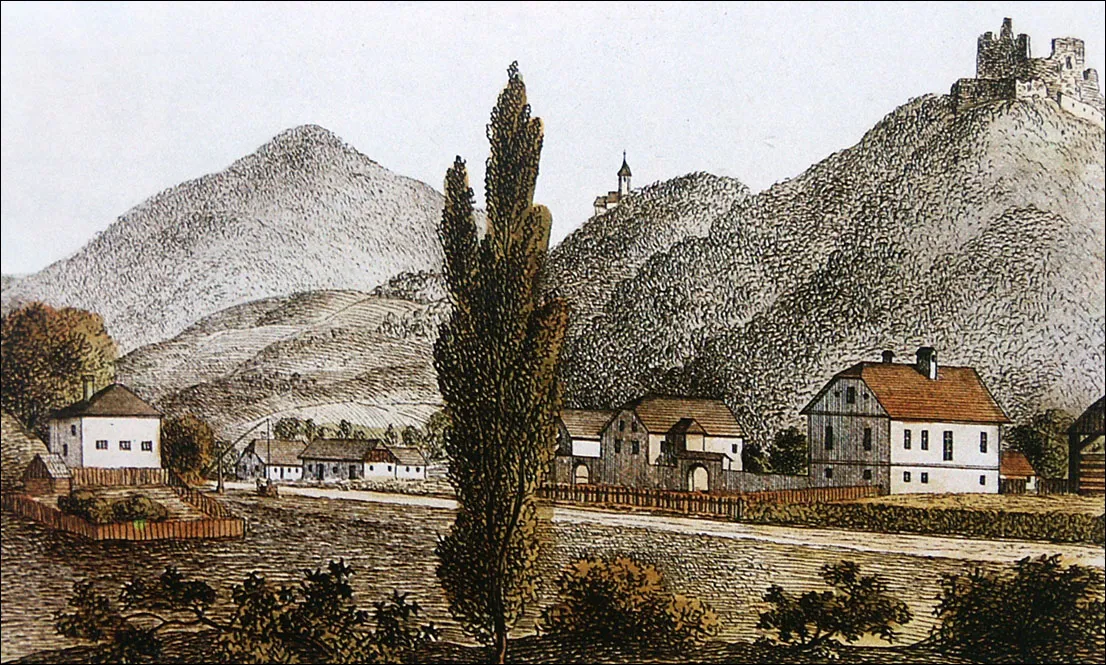 Photo showing: Zbelovo Castle in 1830 lithography.