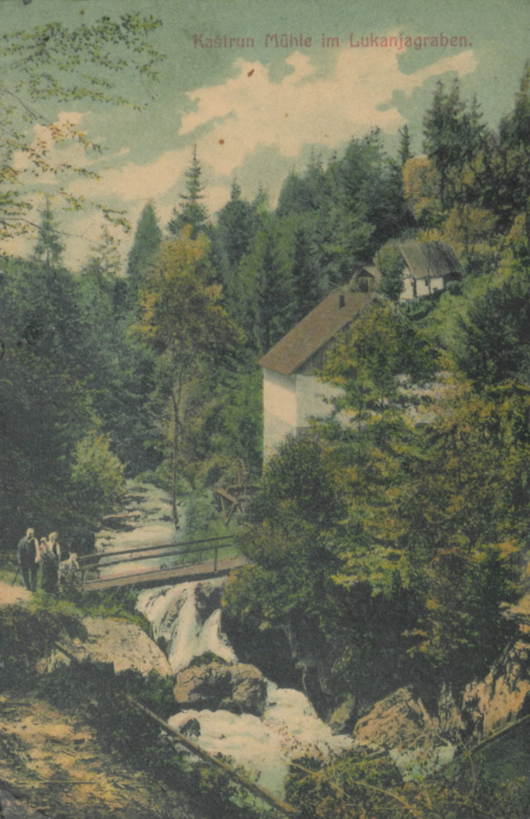 Photo showing: Razglednica Kaštrunovega mlina.