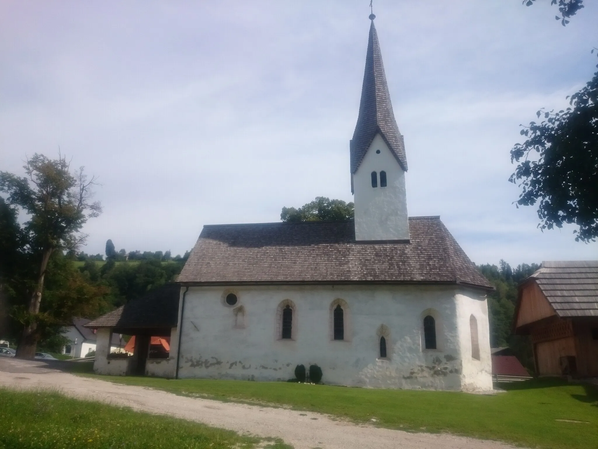 Photo showing: Poljana, municipality of Prevalje, St. John the Baptist's church. More info (in Slovenian only).