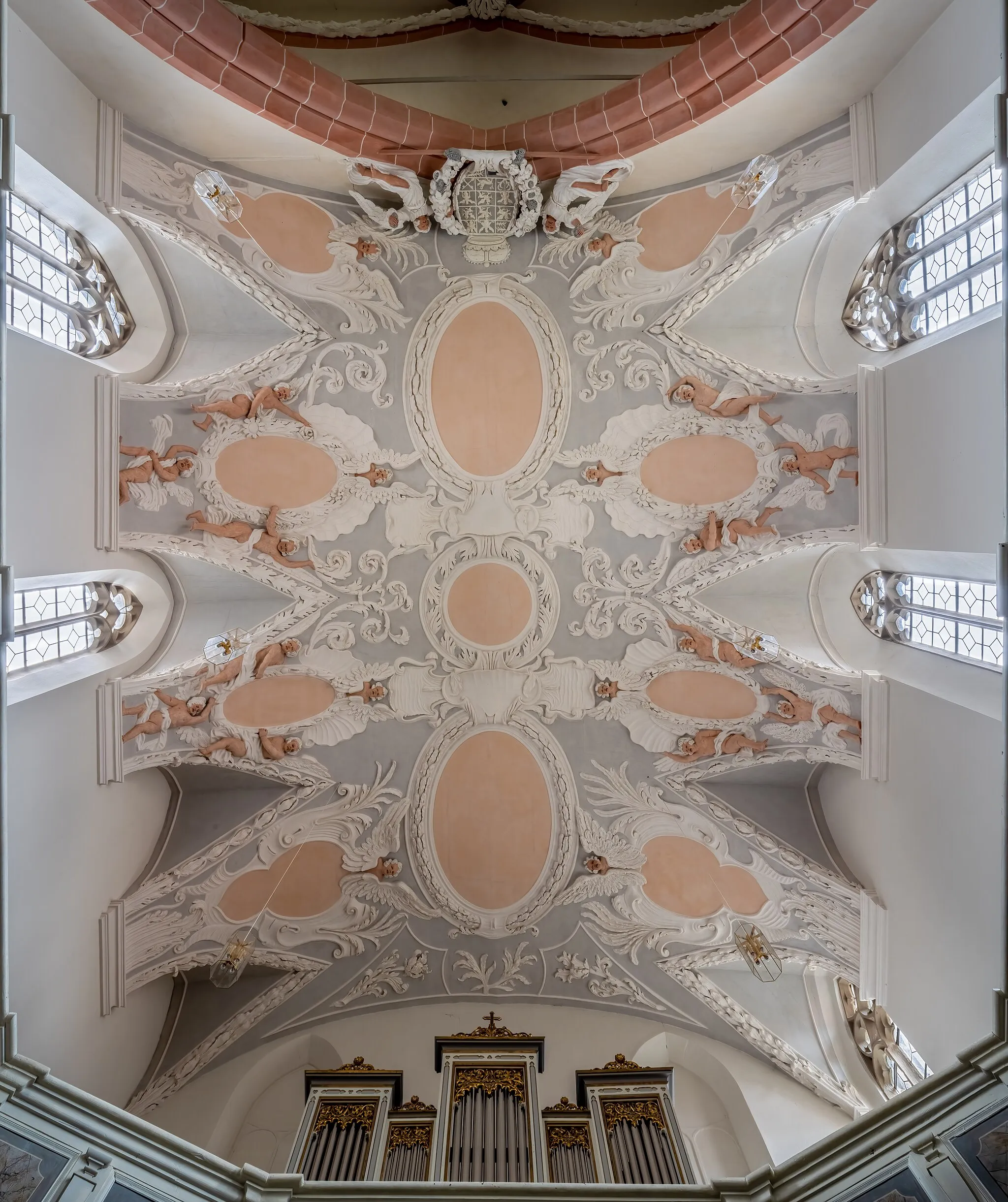 Photo showing: Ceiling of Himmelkron Monastery Church