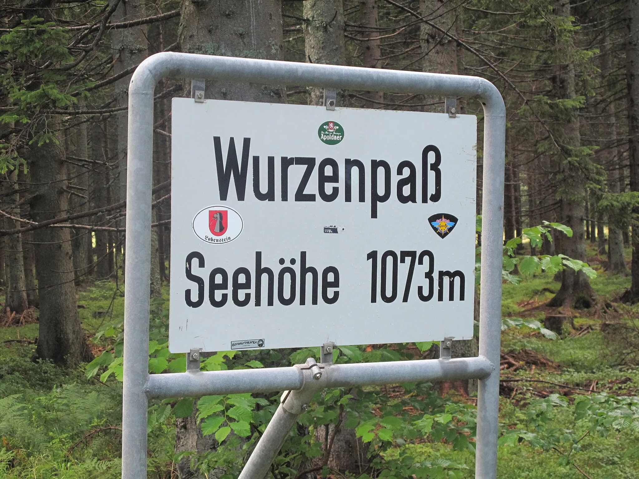 Photo showing: Wurzenpass, name sign Wurzenpass