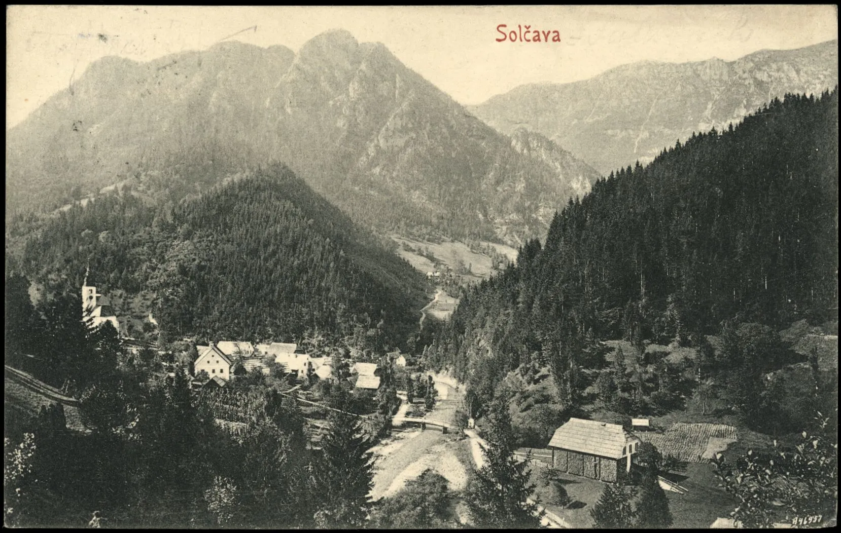 Photo showing: Postcard of Solčava.