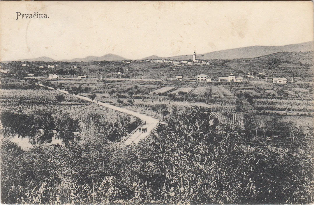 Photo showing: Postcard of Prvačina.