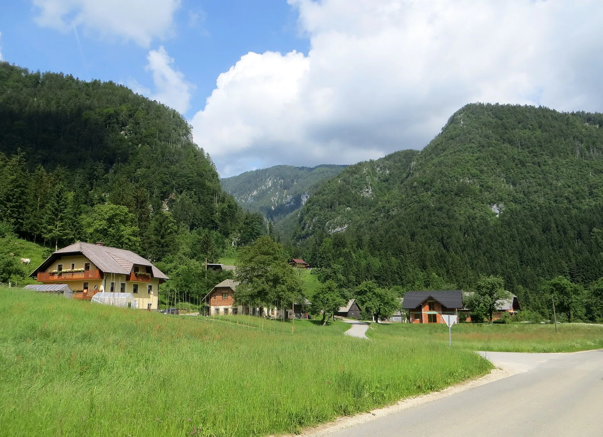 Photo showing: The hamlet of Podpečnik in Podvolovljek, Municipality of Luče, Slovenia