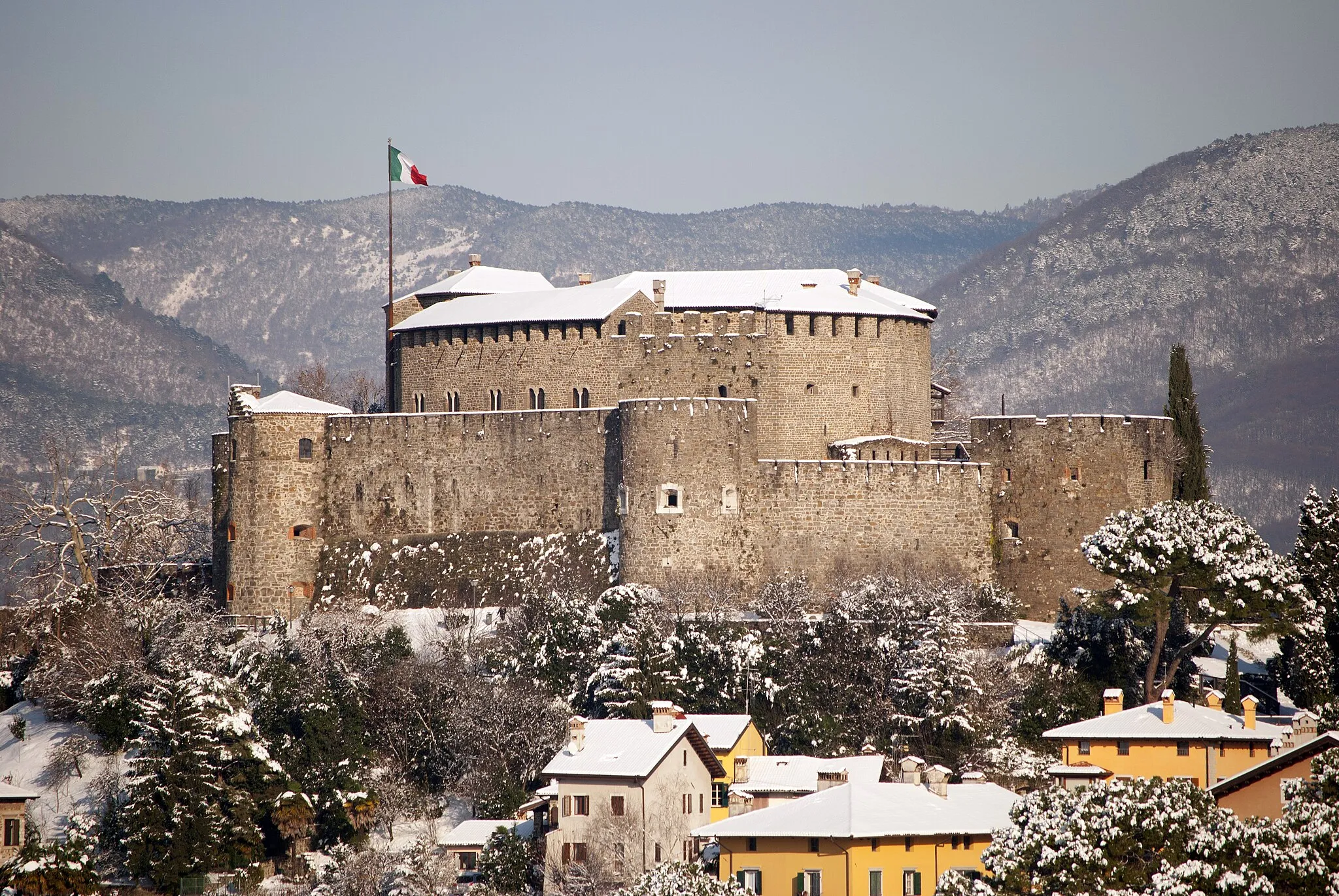 Photo showing: Castle of Gorizia with snow, Italy