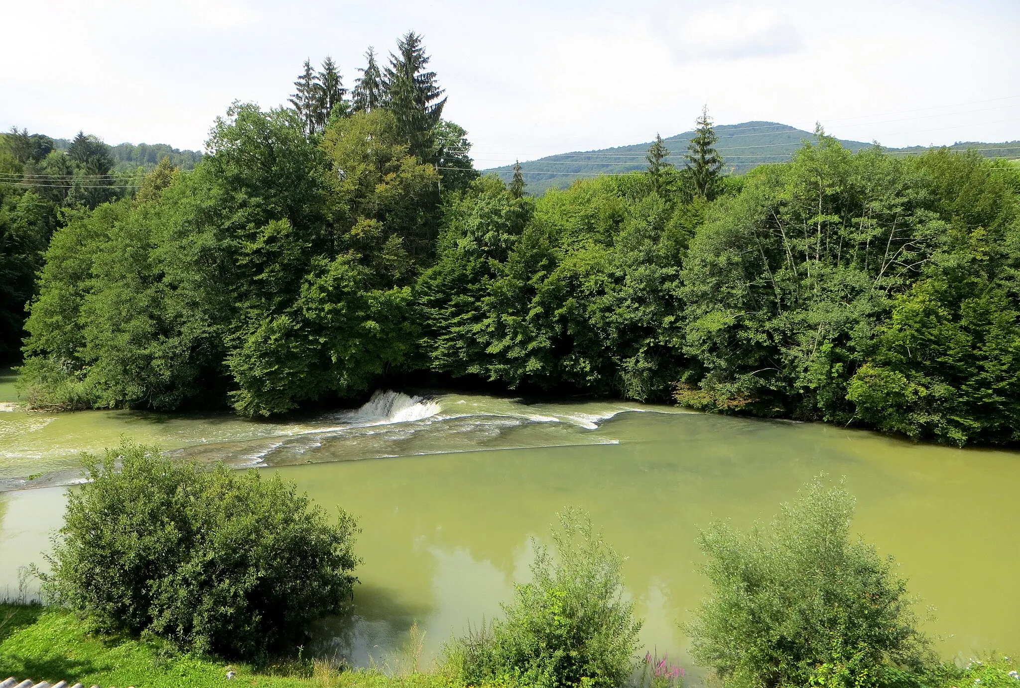 Photo showing: The Krka River at Fužina, Municipality of Ivančna Gorica, Slovenia