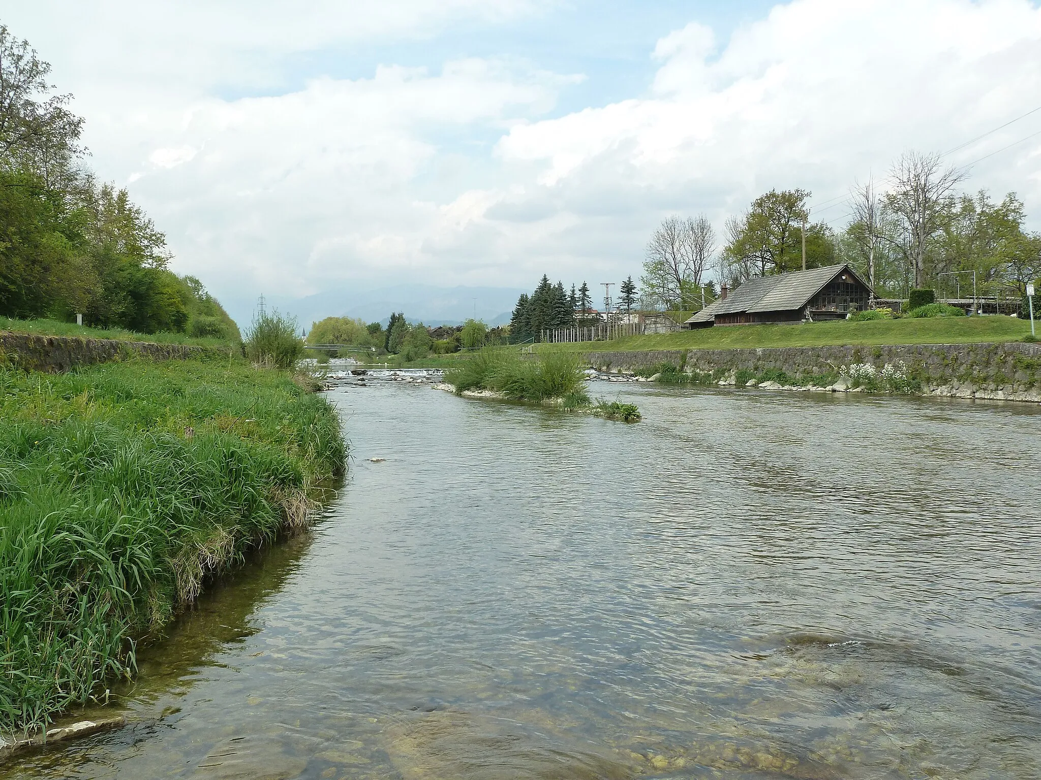 Photo showing: Kamniška Bistrica River at Domžale