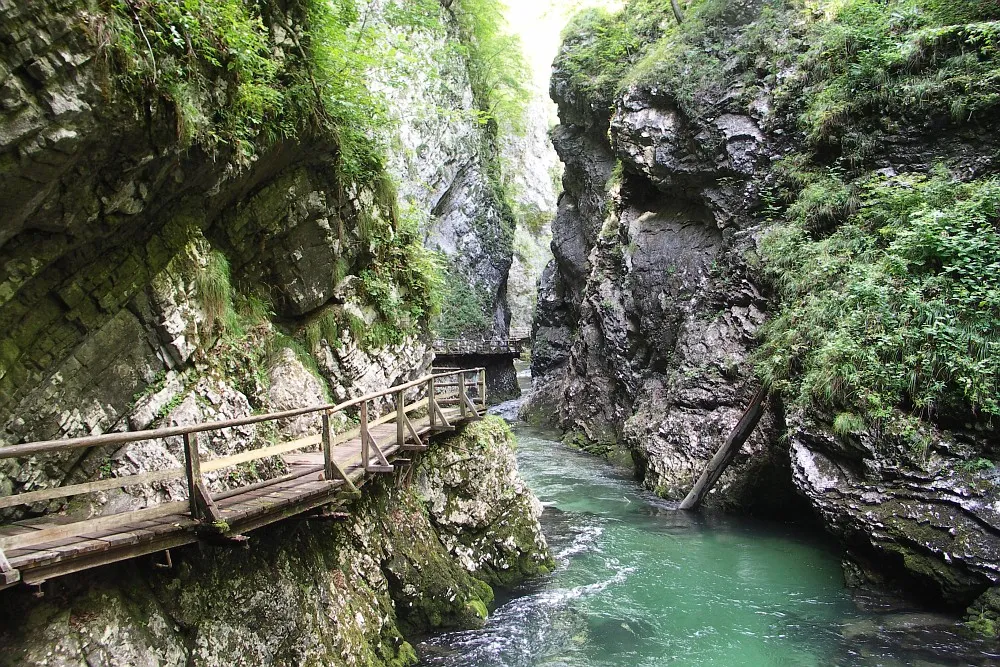 Photo showing: Vintgar-Klamm, Slovenia, river Radovna