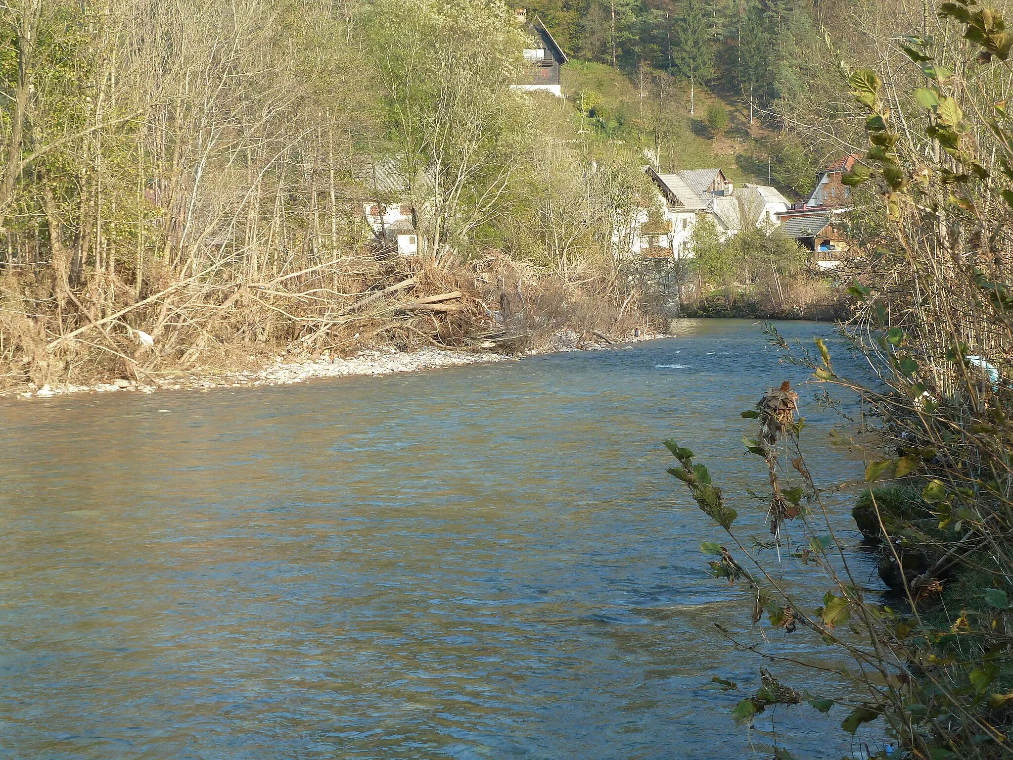 Photo showing: Poljanska Sora river at Poljane