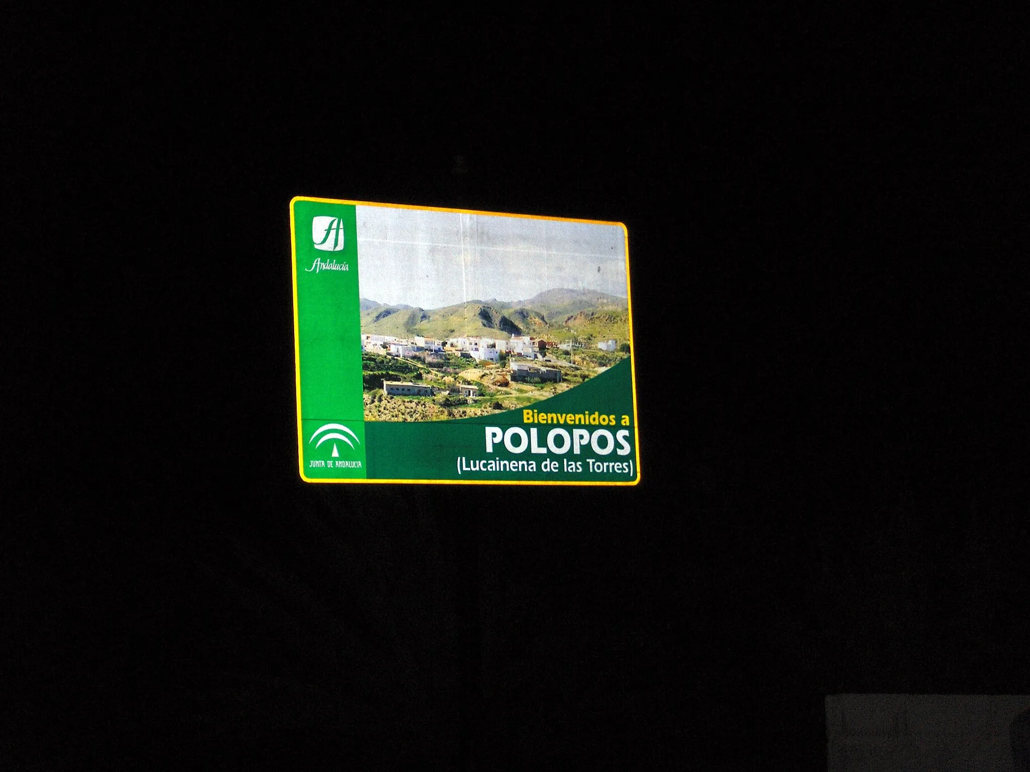 Photo showing: Cartel de entrada a Polopos.