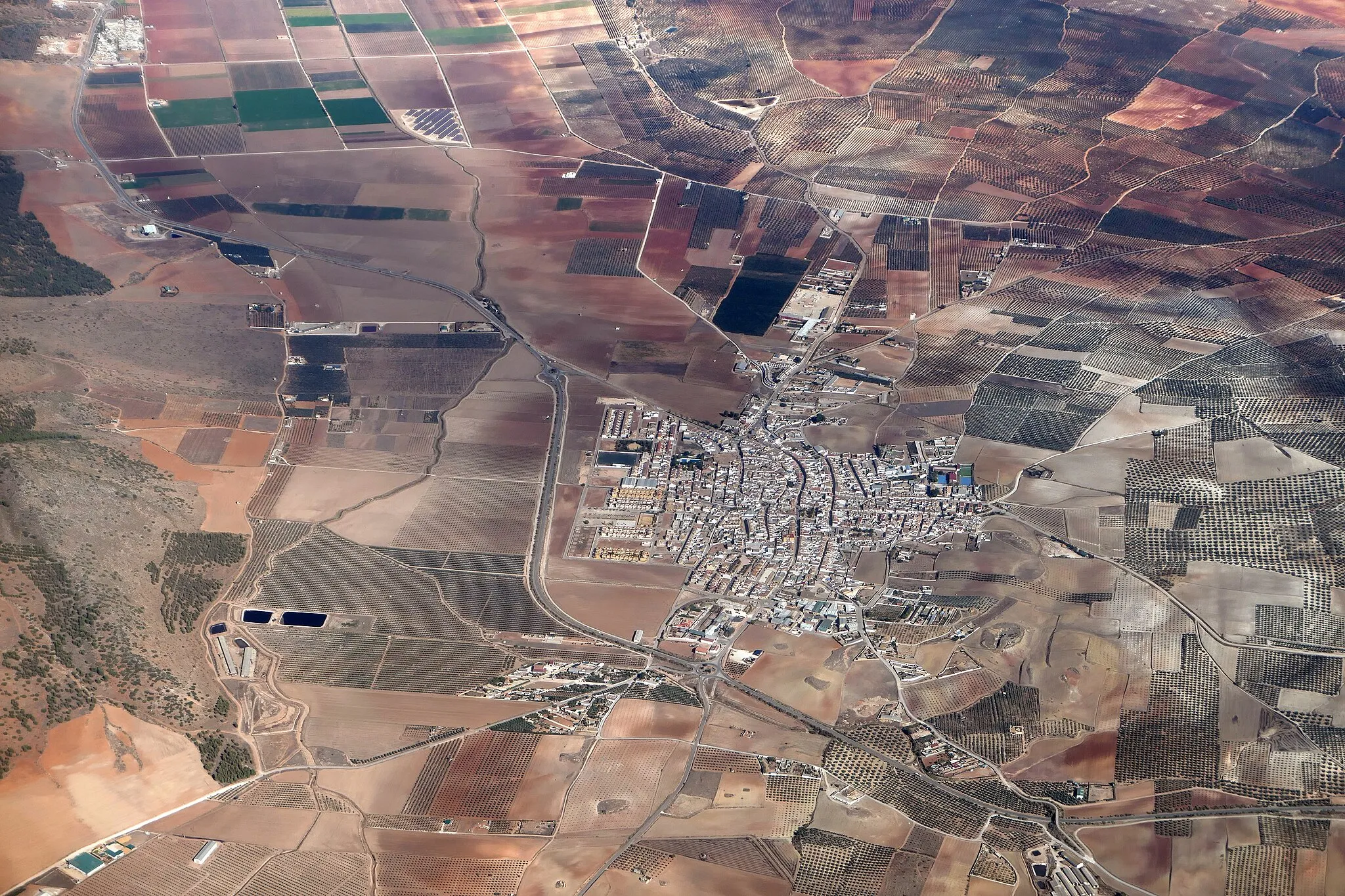 Photo showing: An aerial view of Sierra de Yeguas, a town in the south of Spain.