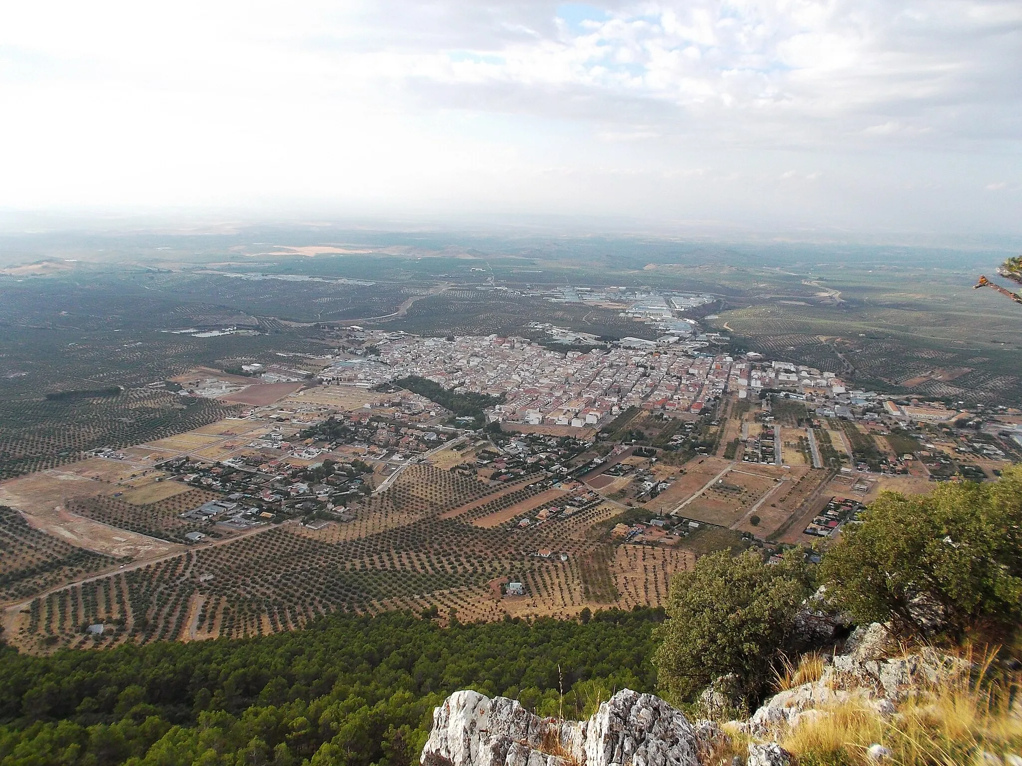 Photo showing: Vista general de Mancha Real, desde la Peña del Águila.