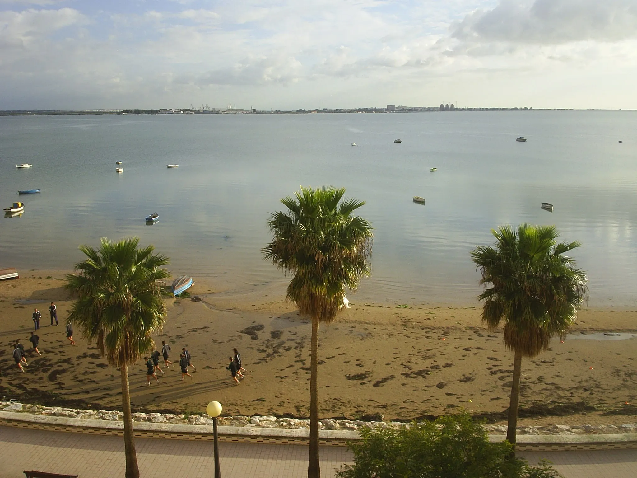 Photo showing: Playa de la Cachucha en Puerto Real (Cadiz). Al fondo, San Fernando