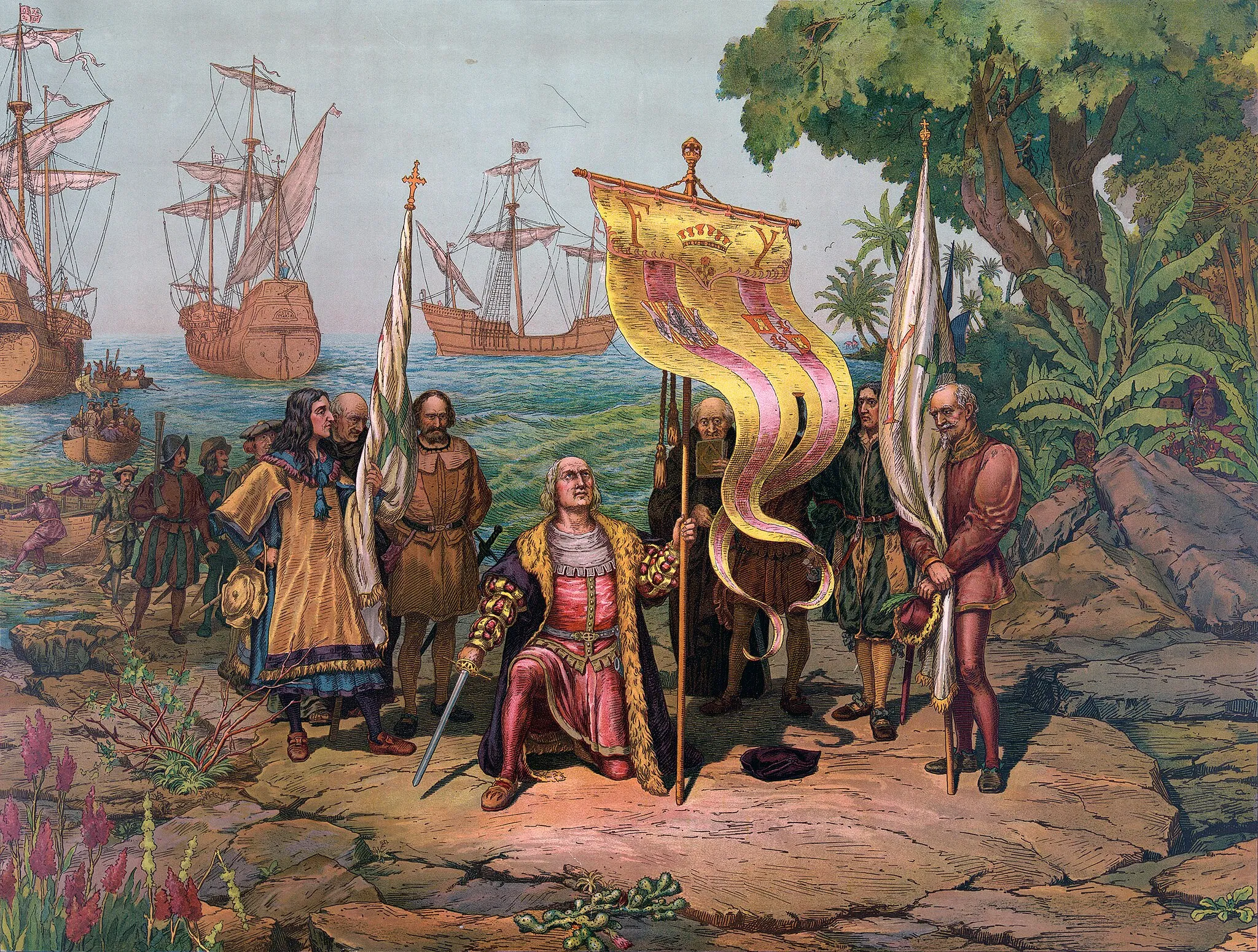 Photo showing: Christoper Columbus arrives in America