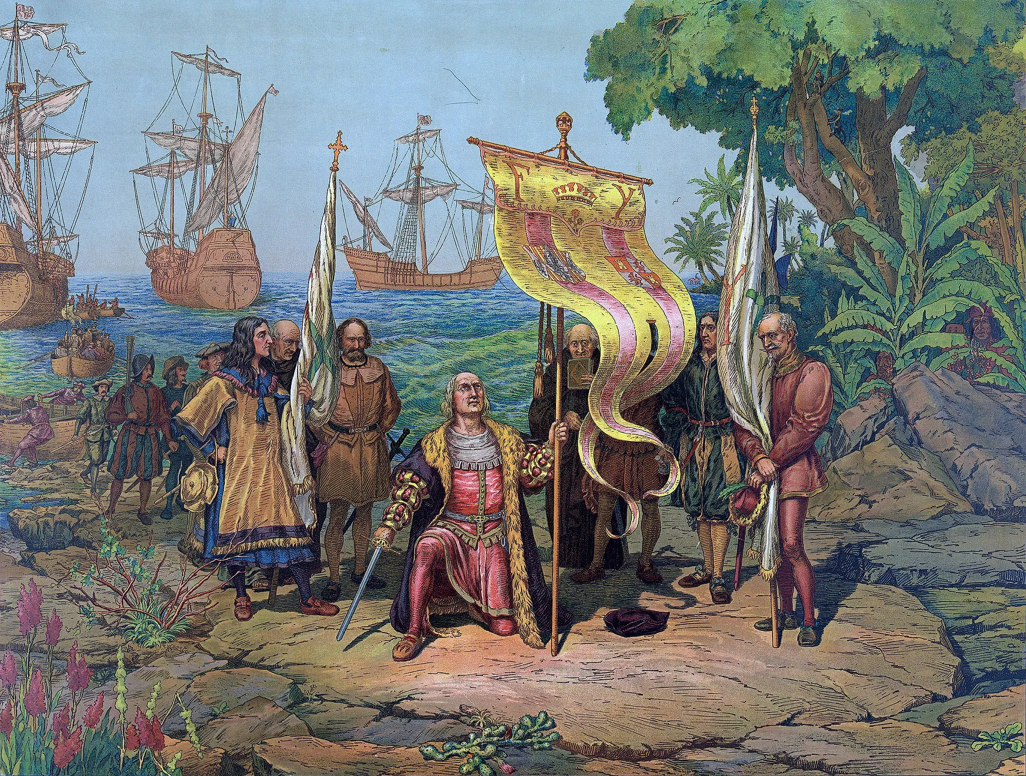 Photo showing: Christoper Columbus arrives in America
