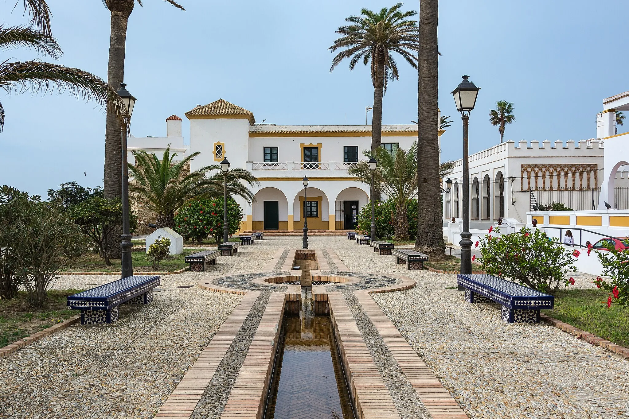 Photo showing: At the left side of Tarifa town hall there is place with arab style irrigation ponds.