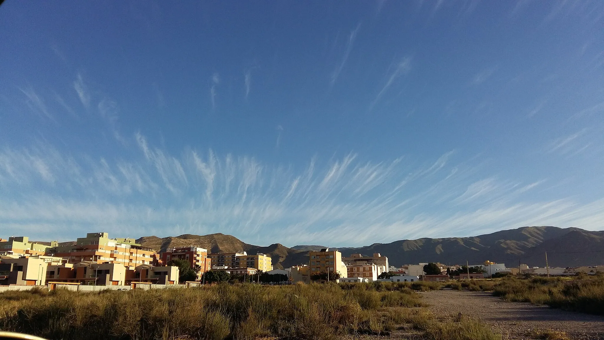 Photo showing: Cirrus fibratus at El Parador (Roquetas de Mar, Almería, Spain)