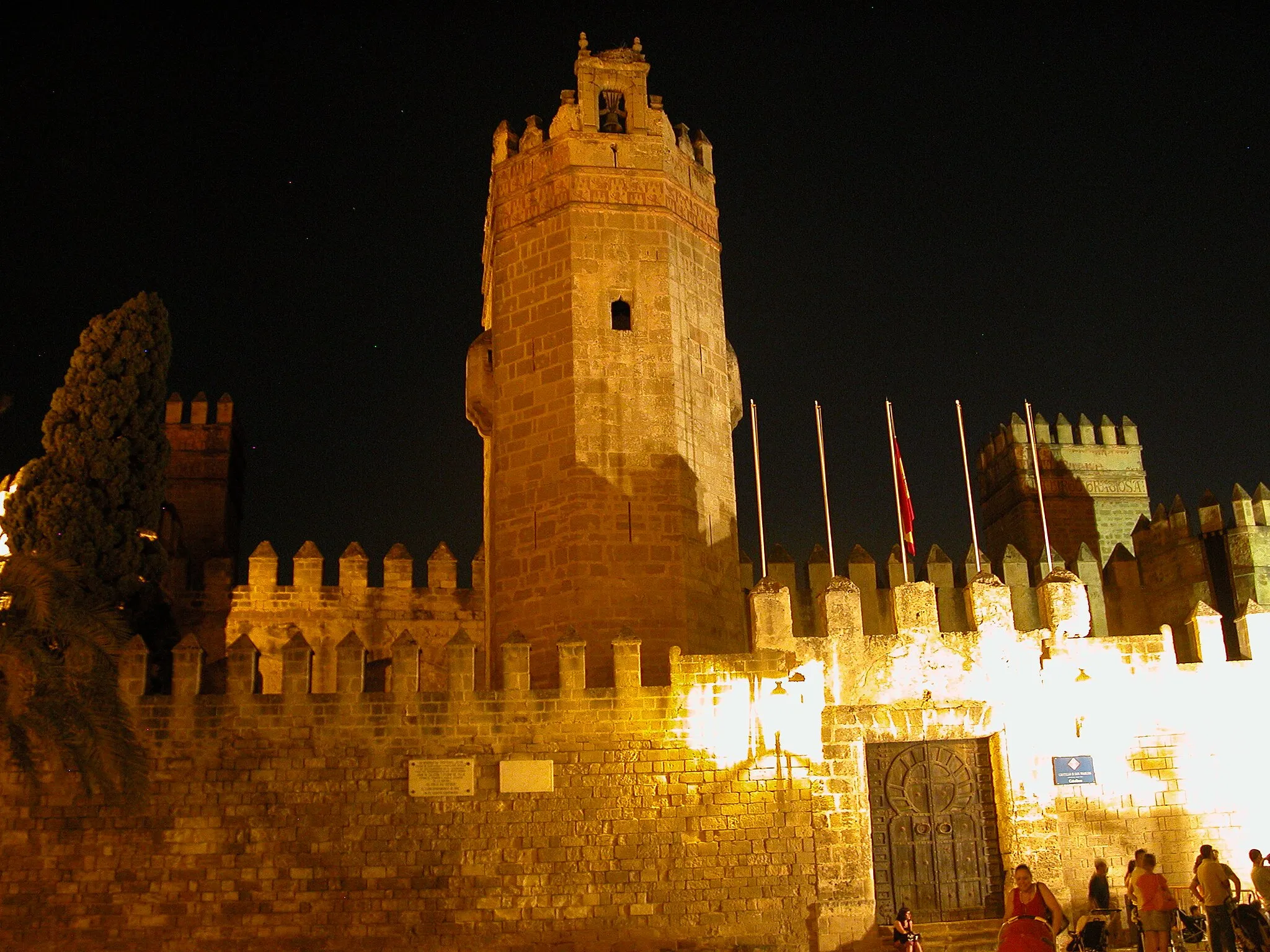 Photo showing: Vista en la noche del Castillo de San Marcos desde la Plaza Alfonso X "El Sabio"