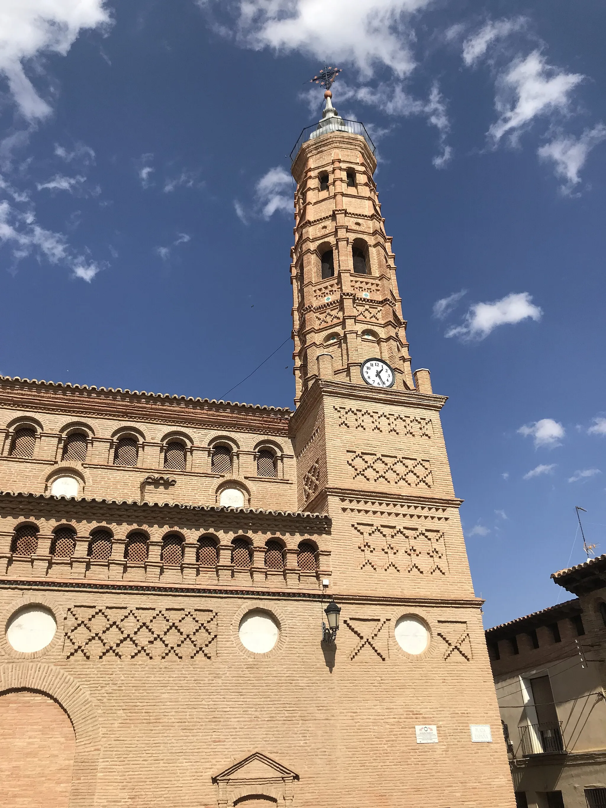 Photo showing: Torre mudejar de la Iglesia de Paniza, Zaragoza