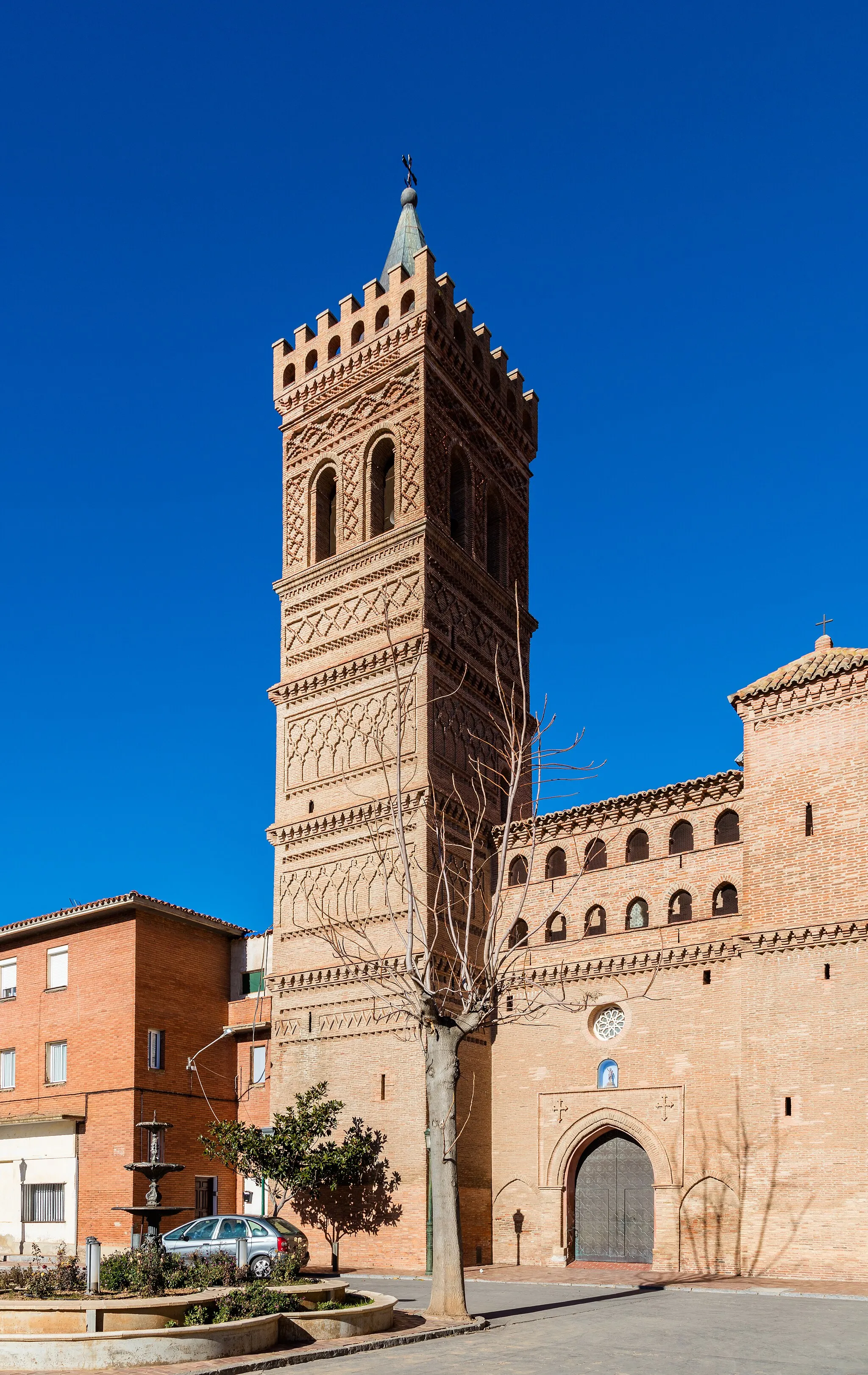 Photo showing: Church of St John the Baptist, Herrera de los Navarros, Zaragoza, Spain