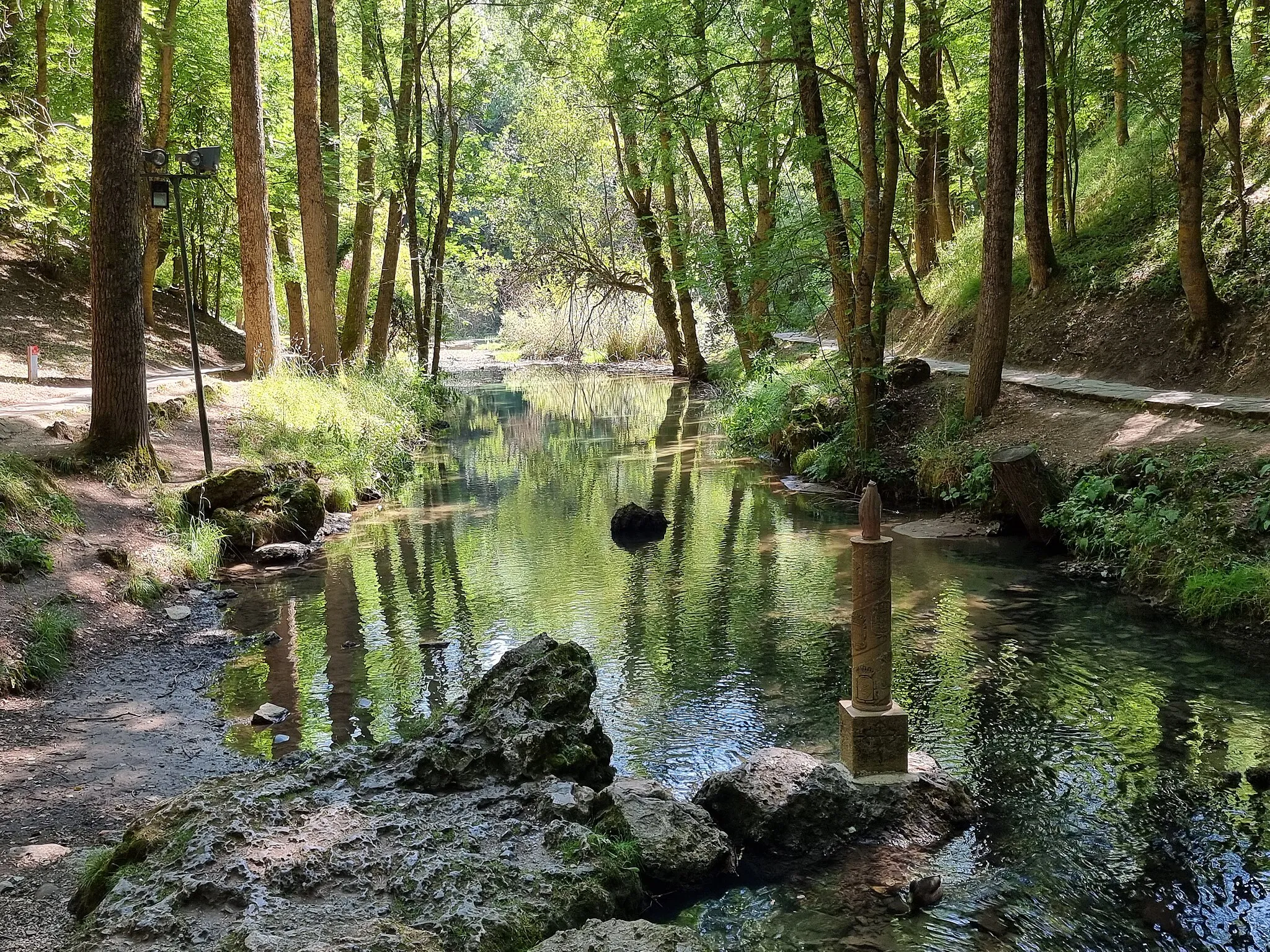 Photo showing: Nacimiento del Río Ebro en la localidad de Fontibre, en el municipio de Hermandad de Campoo de Suso en Cantabria.