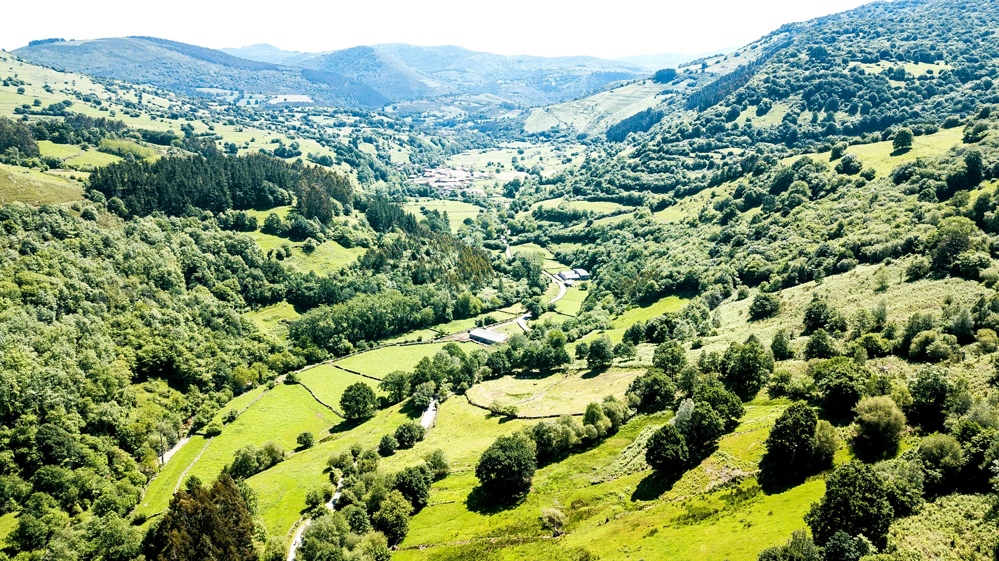 Photo showing: Vista general del valle del río Cieza. Cantabria.