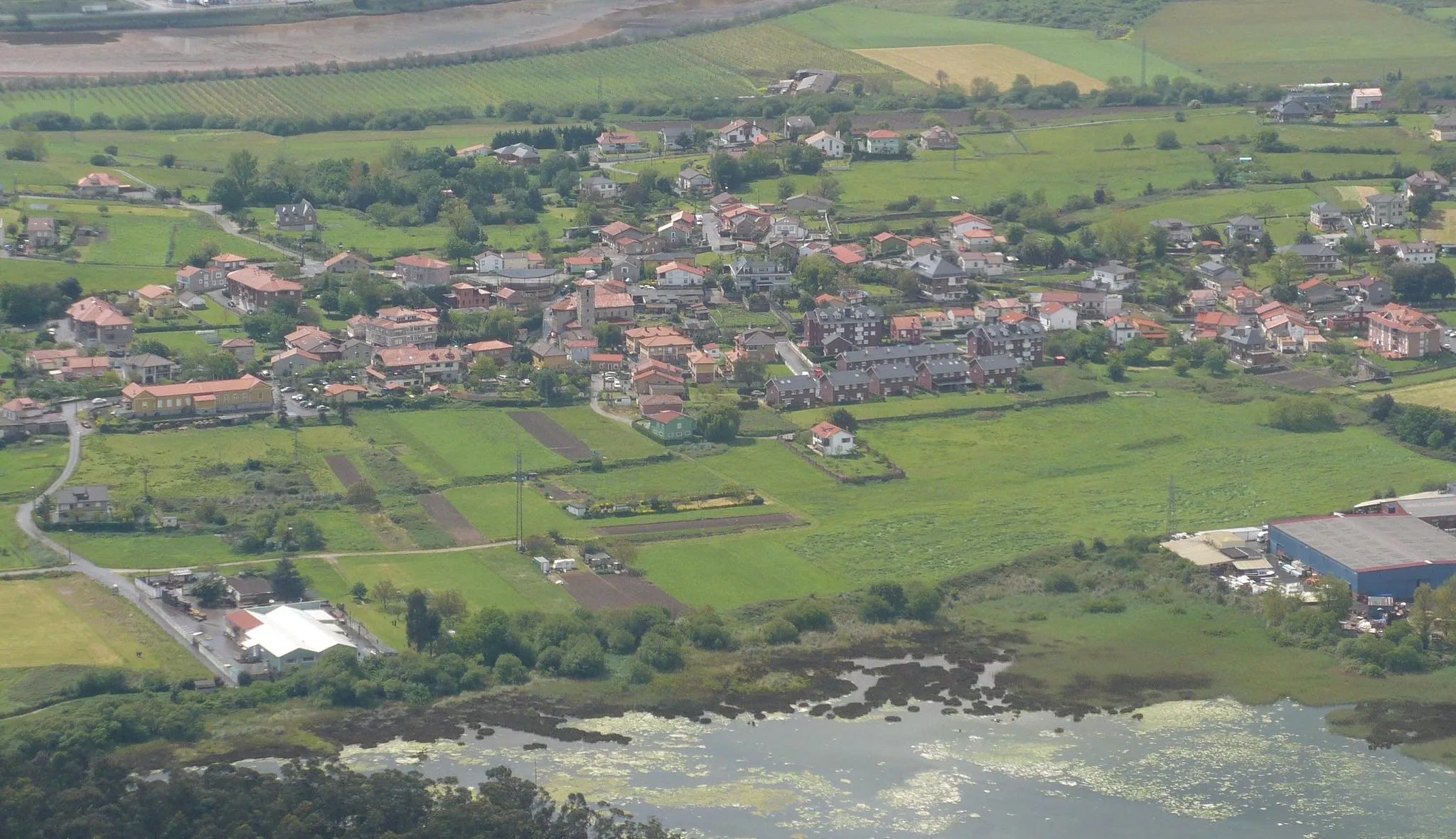 Photo showing: Pontejos from a plane
