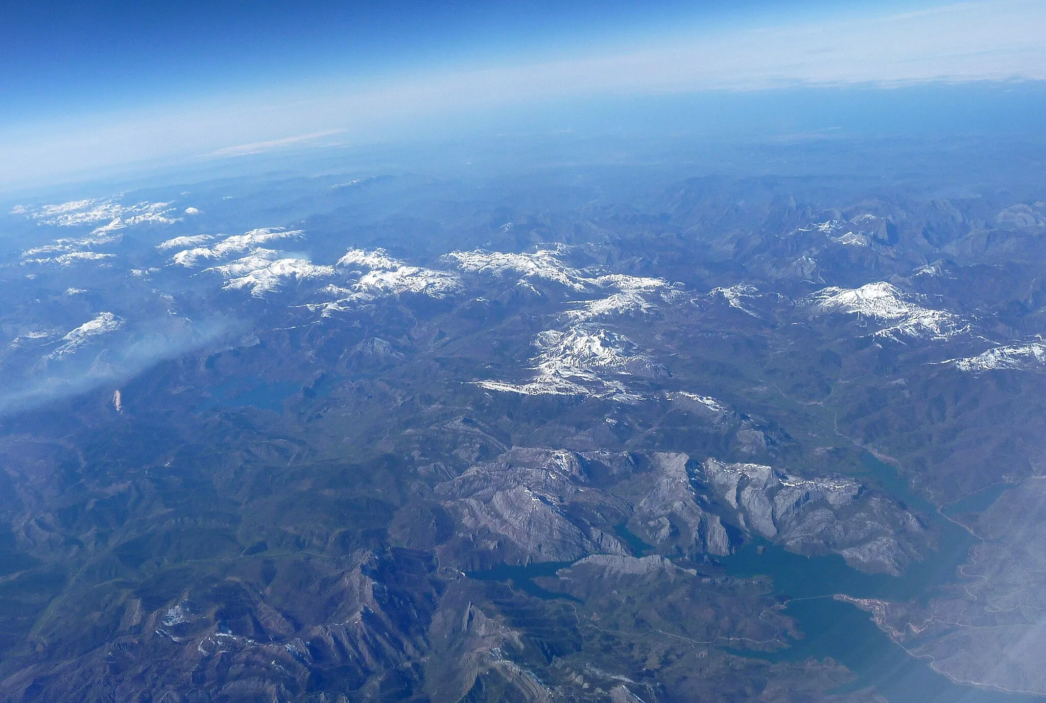 Photo showing: Picos  Mountains in Northern Spain on flight home.
