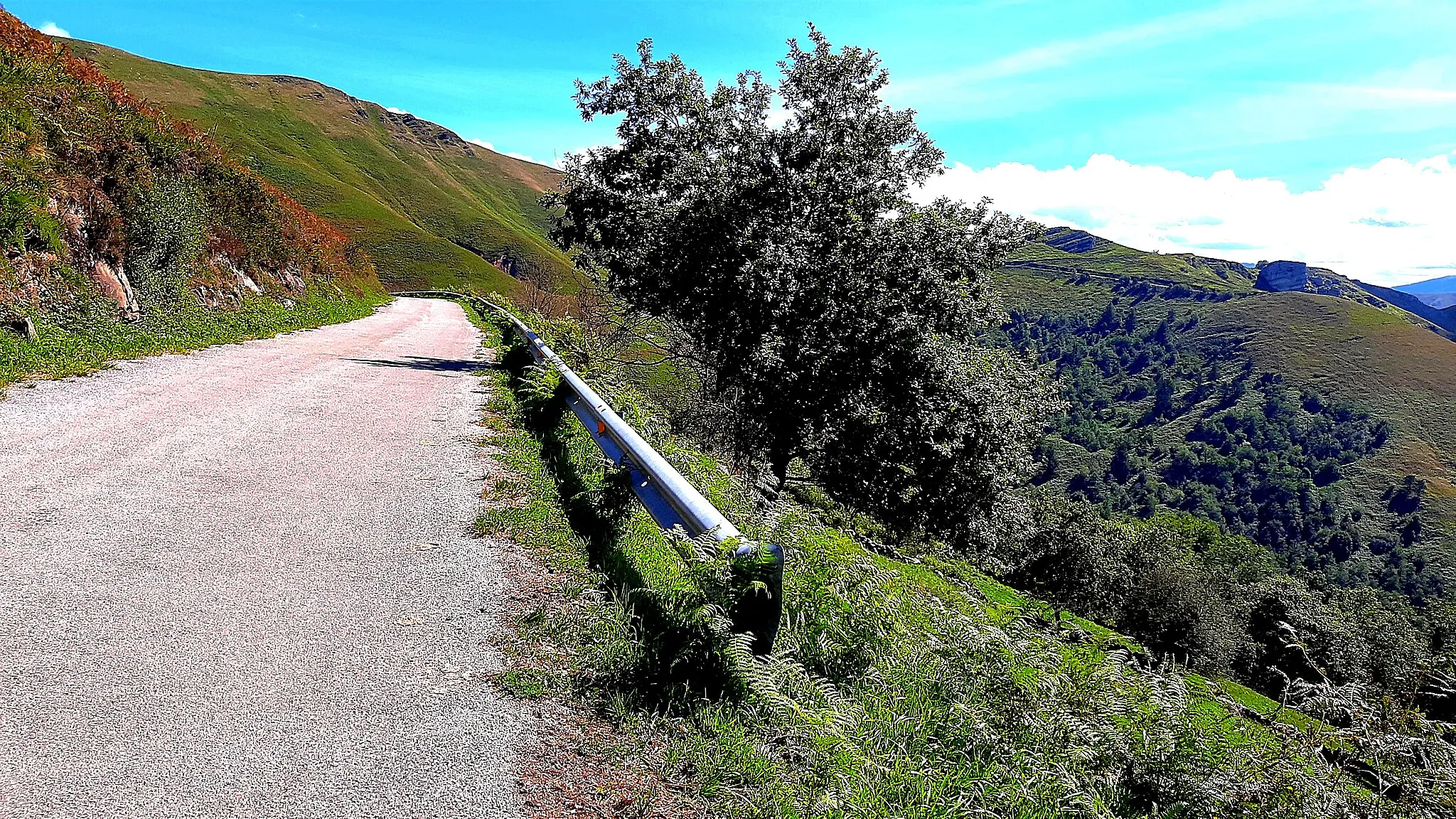 Photo showing: Carretera asfaltada que comunica Llerana (municipio de Saro) con el alto de La Estranguada.